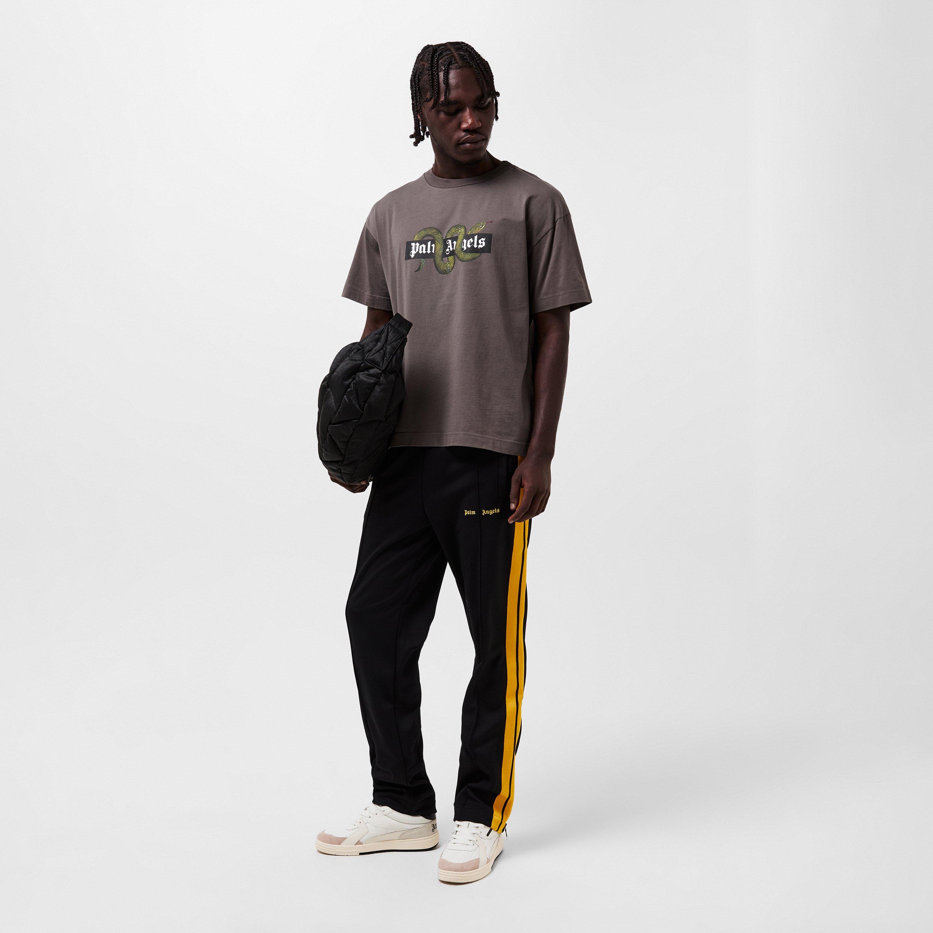 Dark Grey - Palm Angels - Men's Snake Logo Oversized T-Shirt - 6