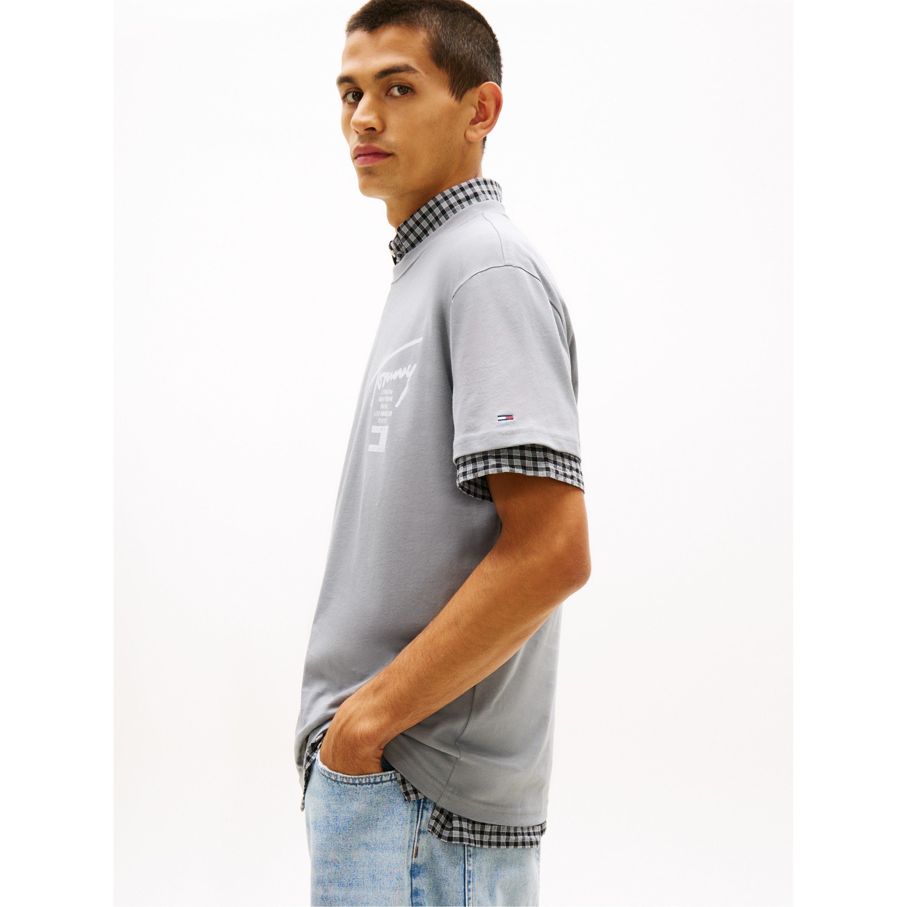 Sig City Grey - Tommy Jeans - Back Flag Logo T-Shirt - 3