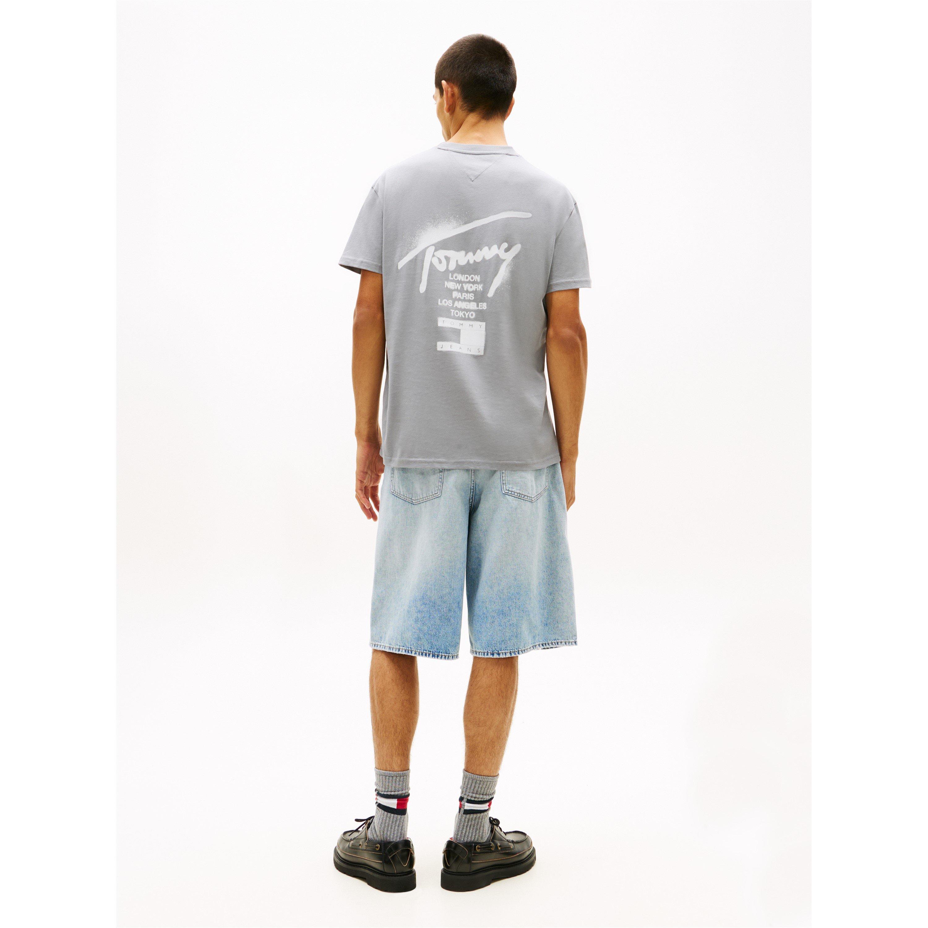 Sig City Grey - Tommy Jeans - Back Flag Logo T-Shirt - 5