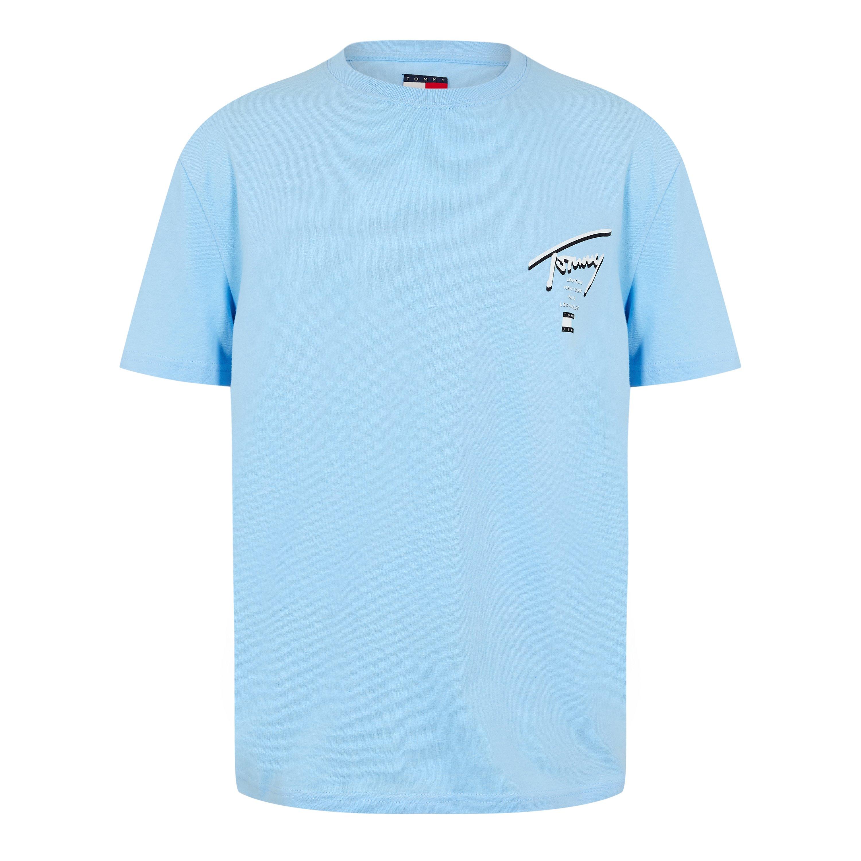 Tommy Jeans Men's Back Flag Logo T-Shirt - Sig Lght Blue - S