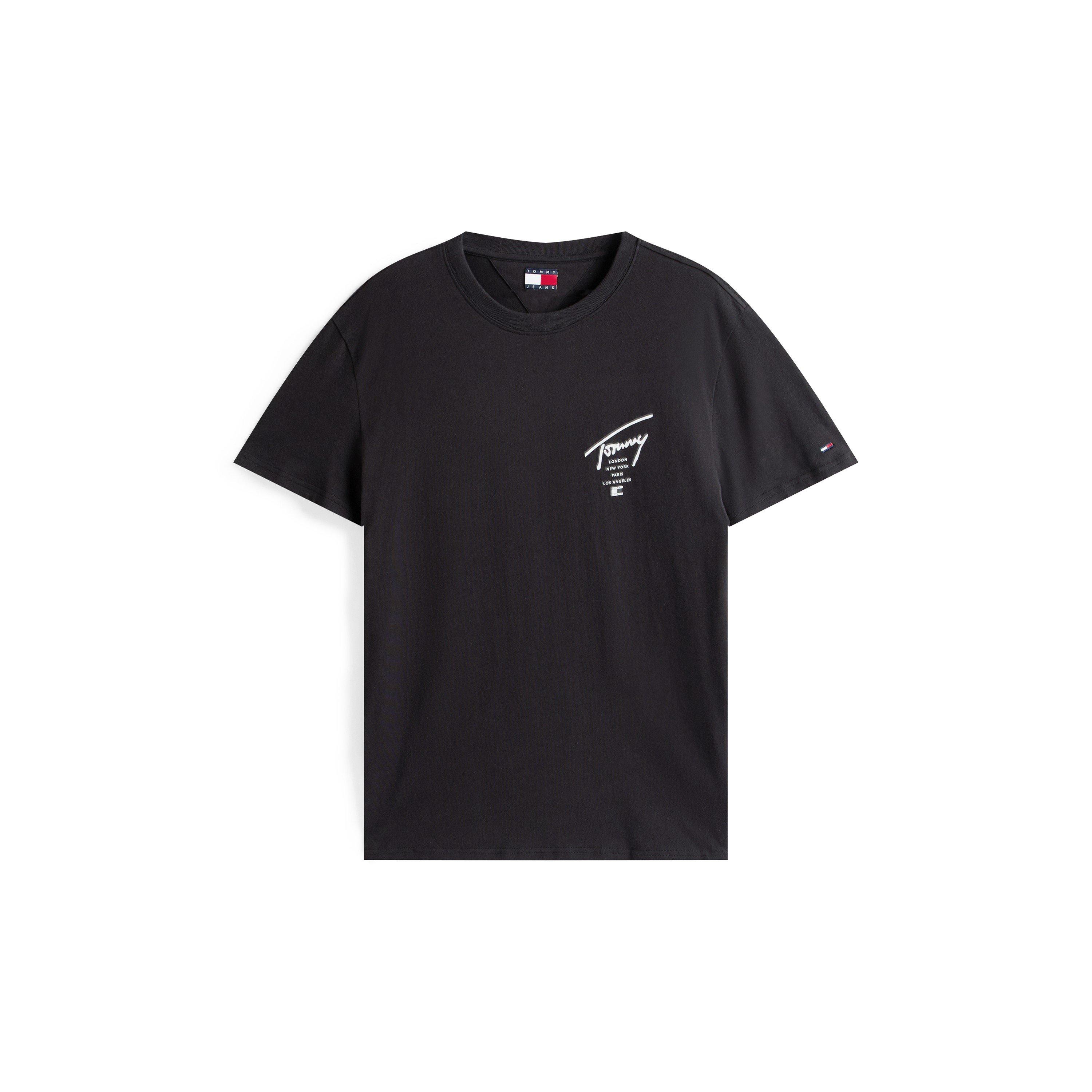 Tommy Jeans Men's Back Flag Logo T-Shirt - Black Sig 2 - L