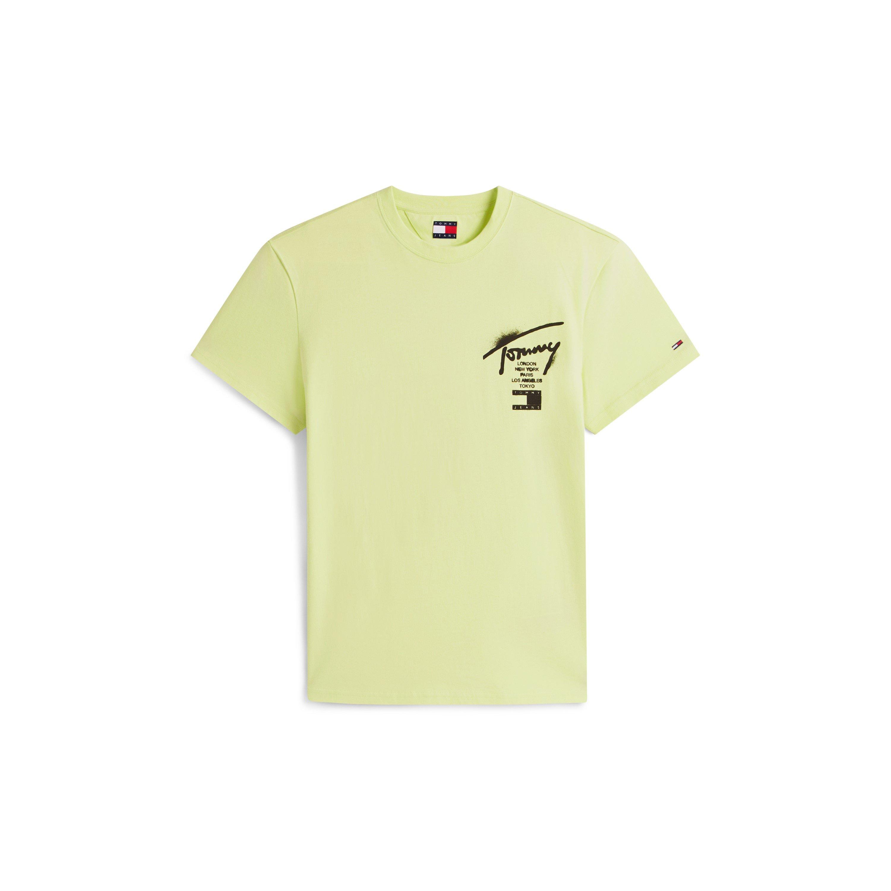 Tommy Jeans Men's Back Flag Logo T-Shirt - Faded Lime - S