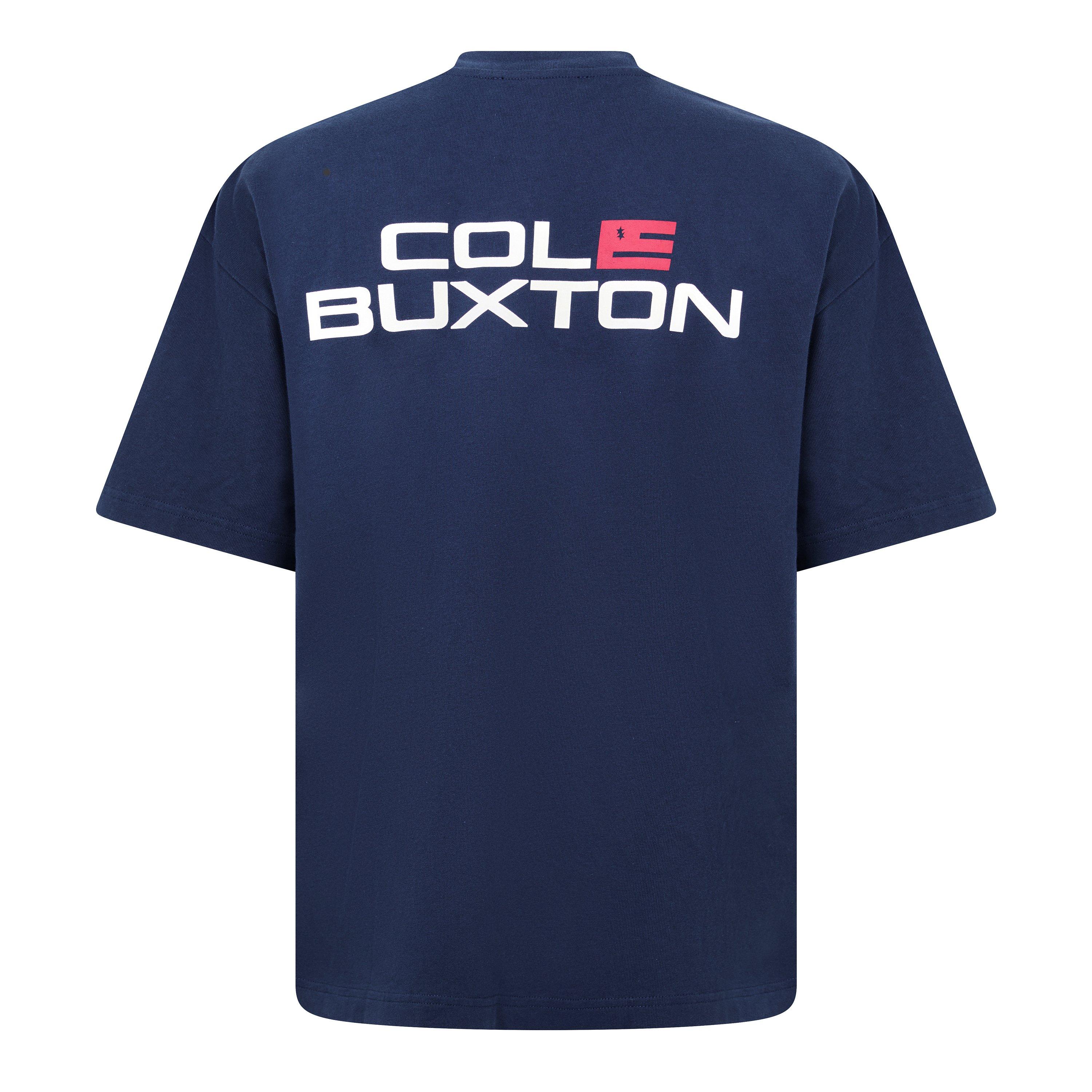Navy - Cole Buxton - Men's Cole Flag Cotton Oversized T-Shirt - 2