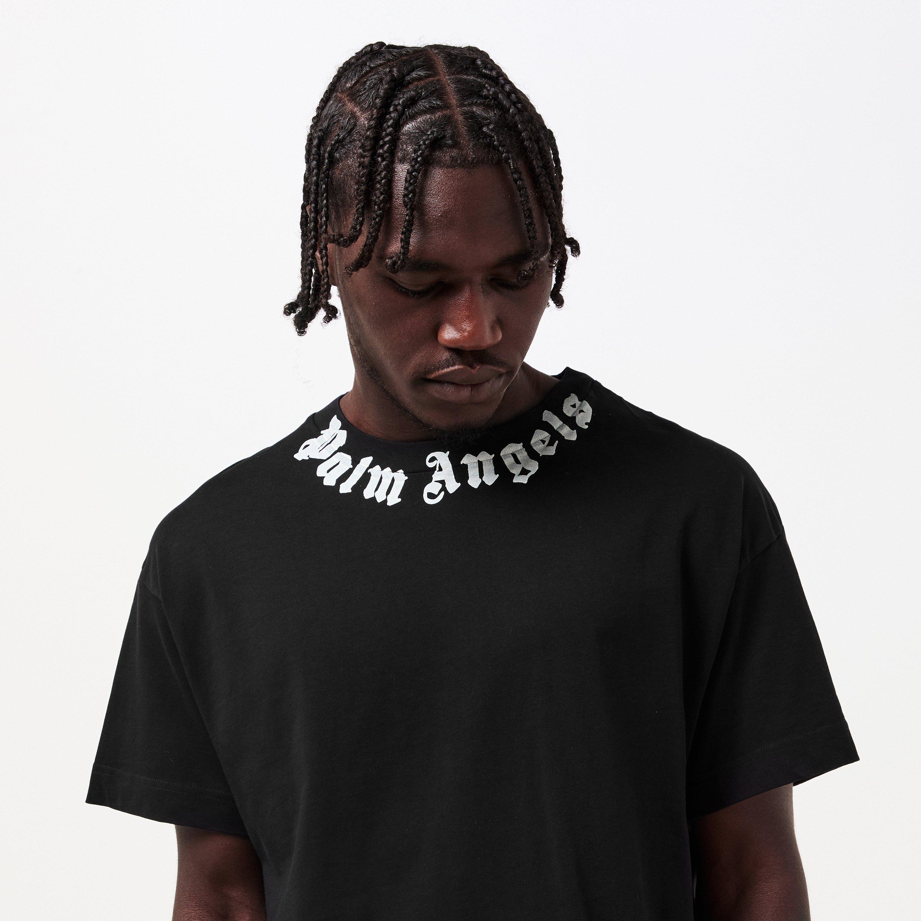 Black/White - Palm Angels - Men's Oversized T-shirt - 5
