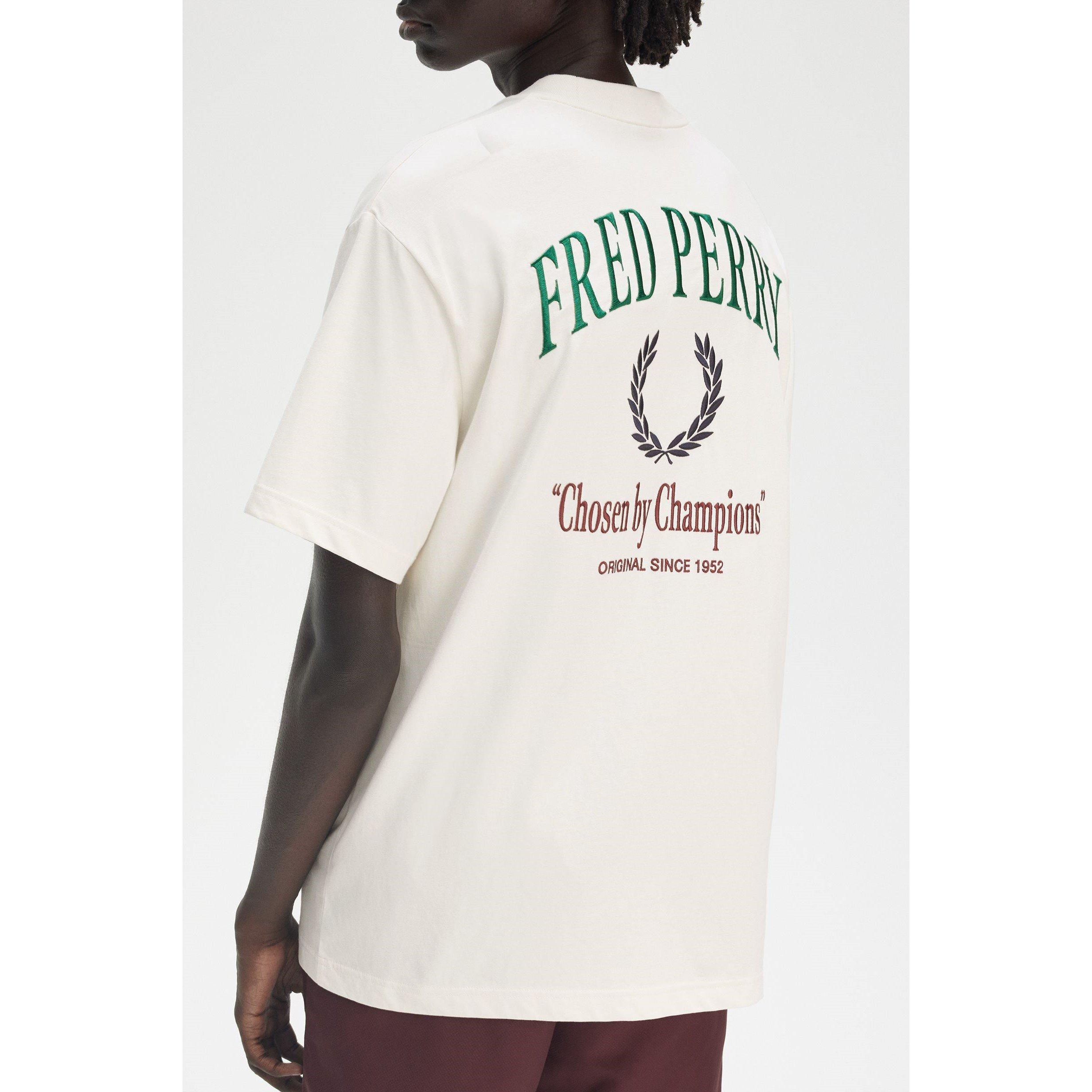 Ecru 560 - Fred Perry - Men's Embroidered Club Backprint Regular Fit T-Shirt - 3