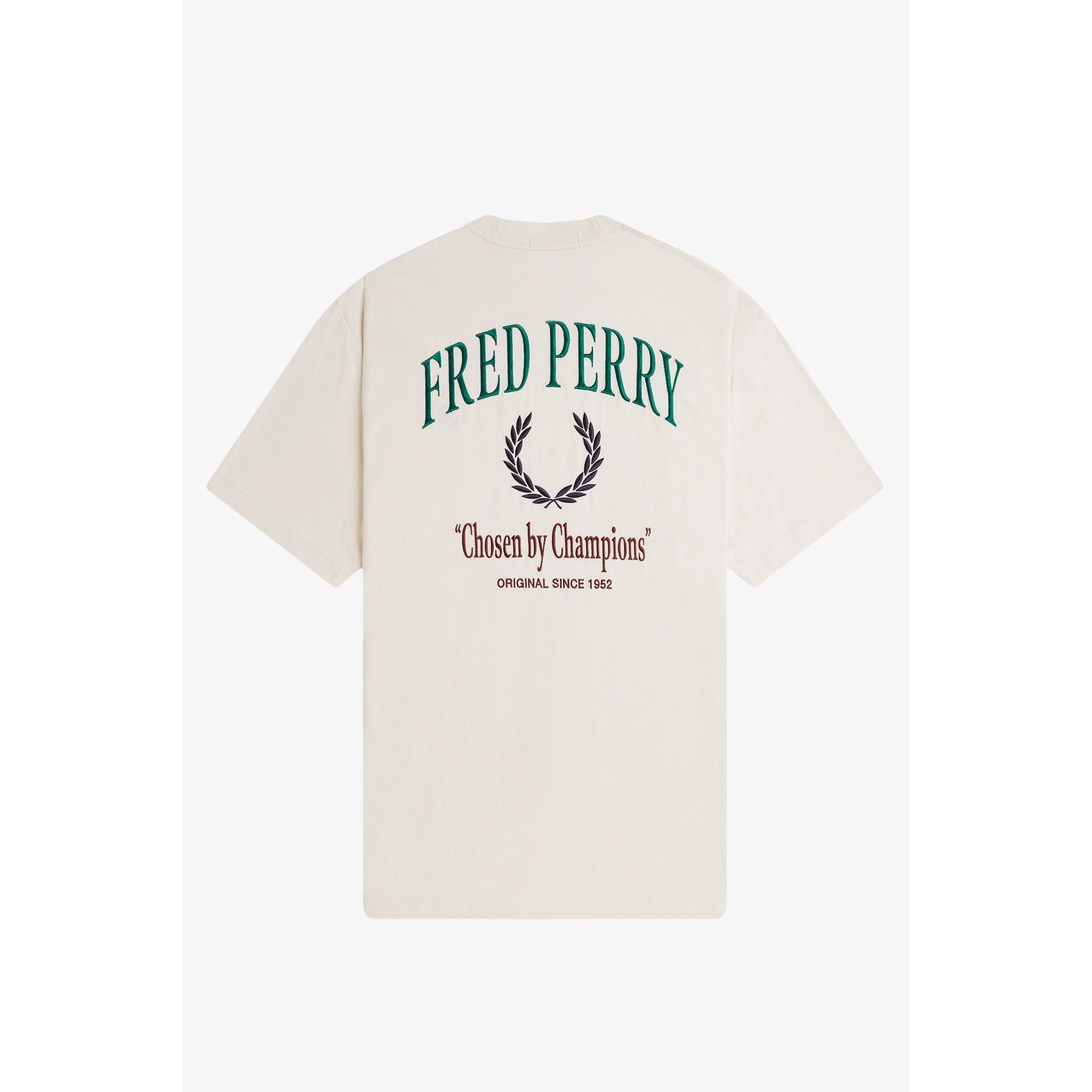 Ecru 560 - Fred Perry - Men's Embroidered Club Backprint Regular Fit T-Shirt - 5