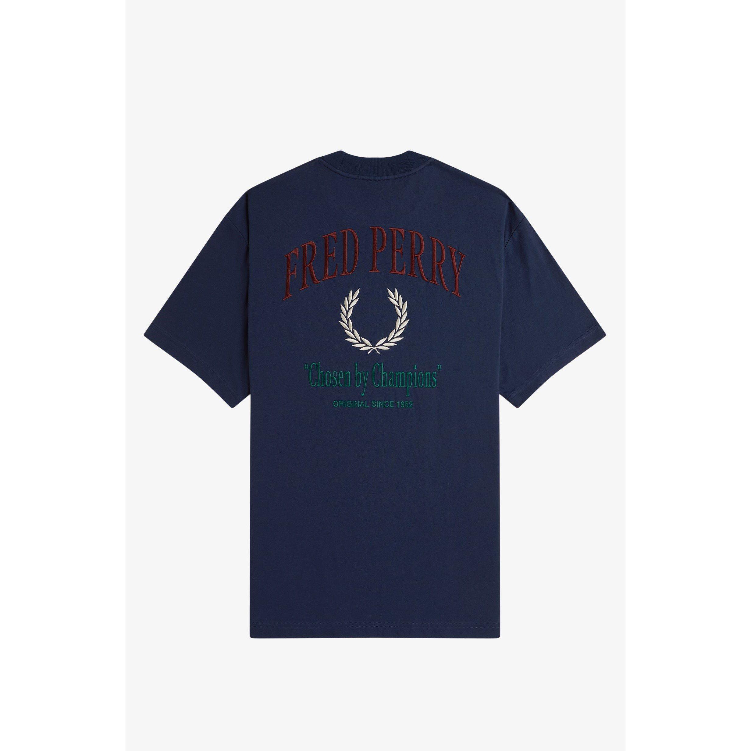 Tennis Blue X86 - Fred Perry - Men's Embroidered Club Backprint Regular Fit T-Shirt - 5