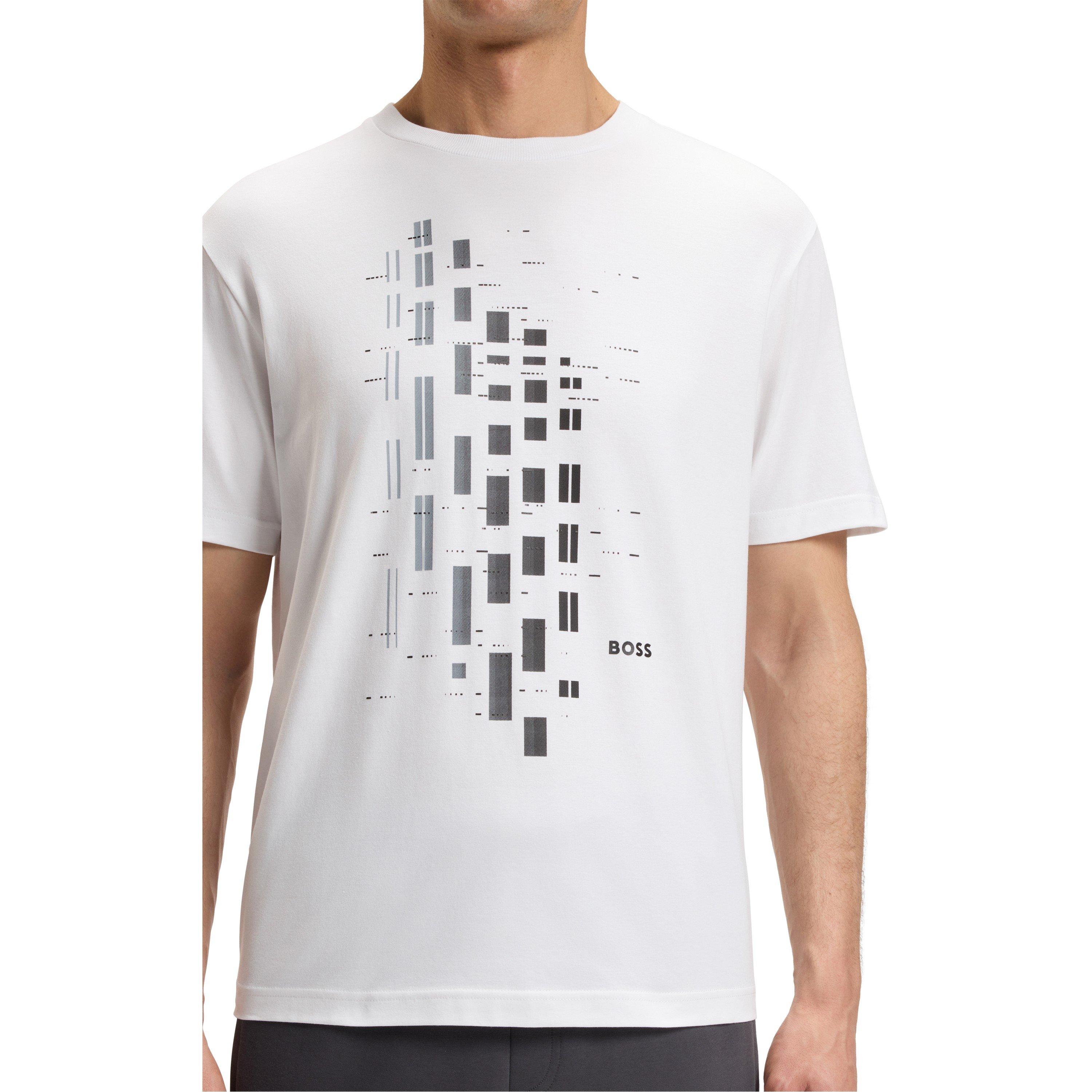 White - Boss - Men's HBG GRX Degradé Geometric Print T-Shirt - 4