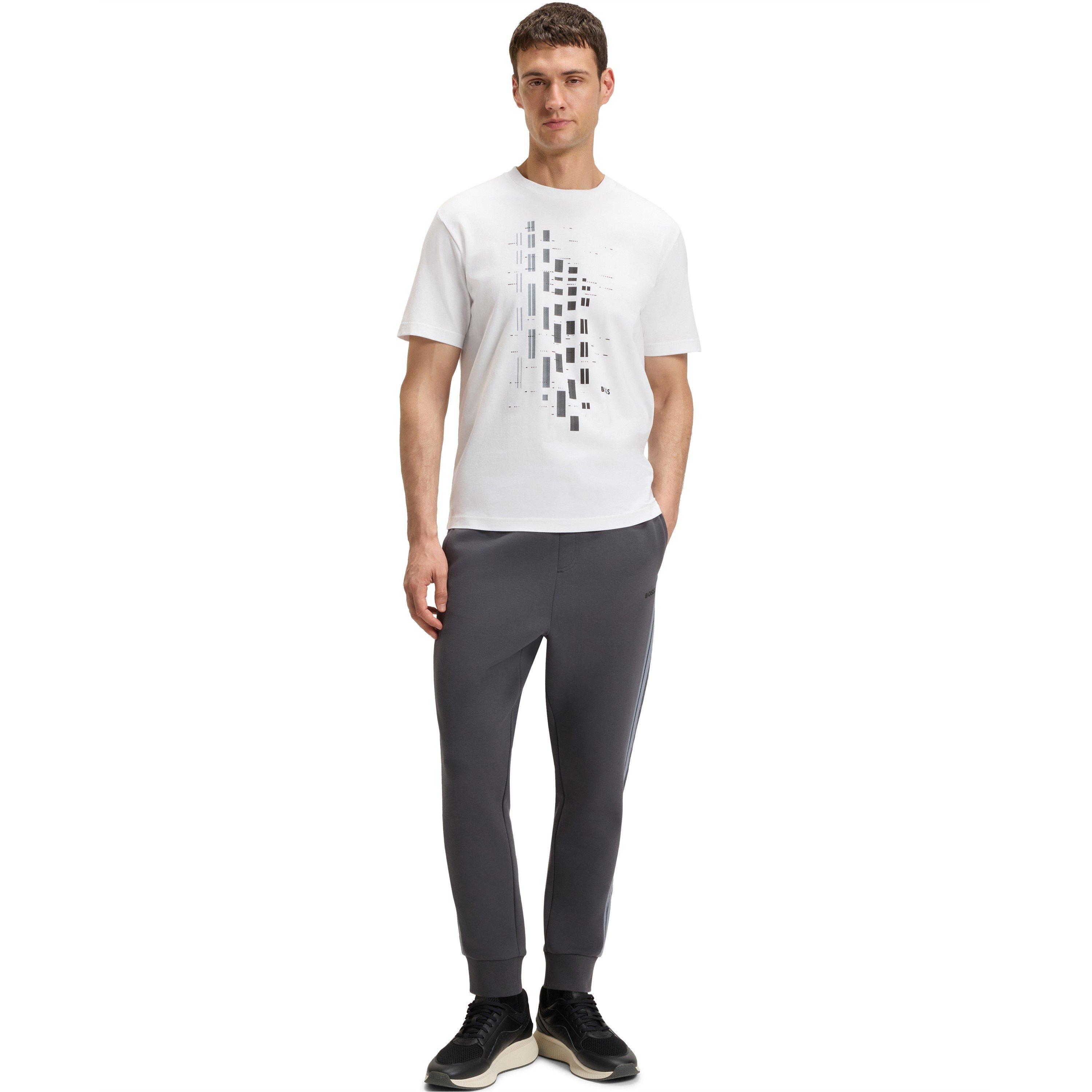 White - Boss - Men's HBG GRX Degradé Geometric Print T-Shirt - 5