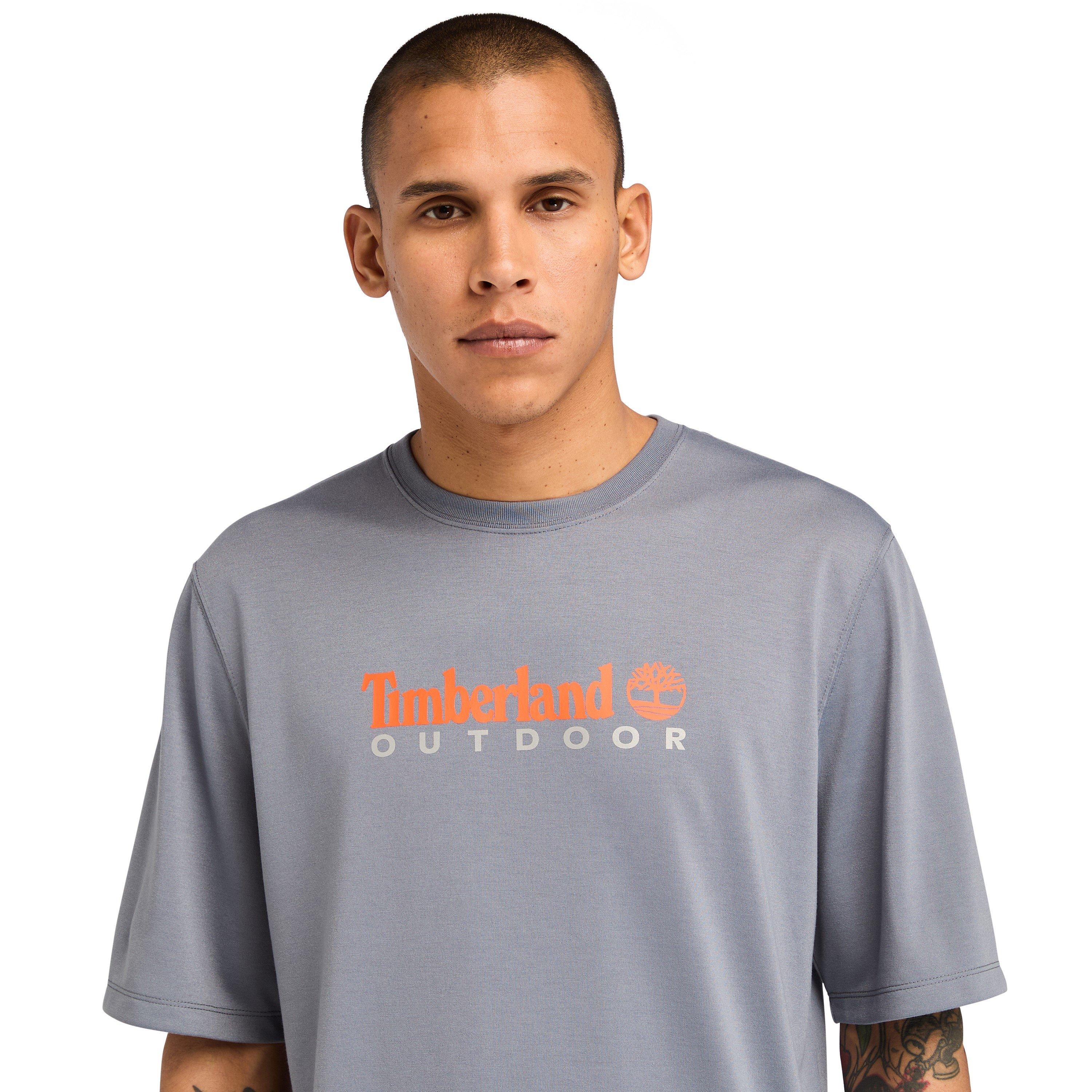 Folkstone Grau - Timberland - Men's UV Protection Logo Short-Sleeve Regular Fit T-Shirt - 2