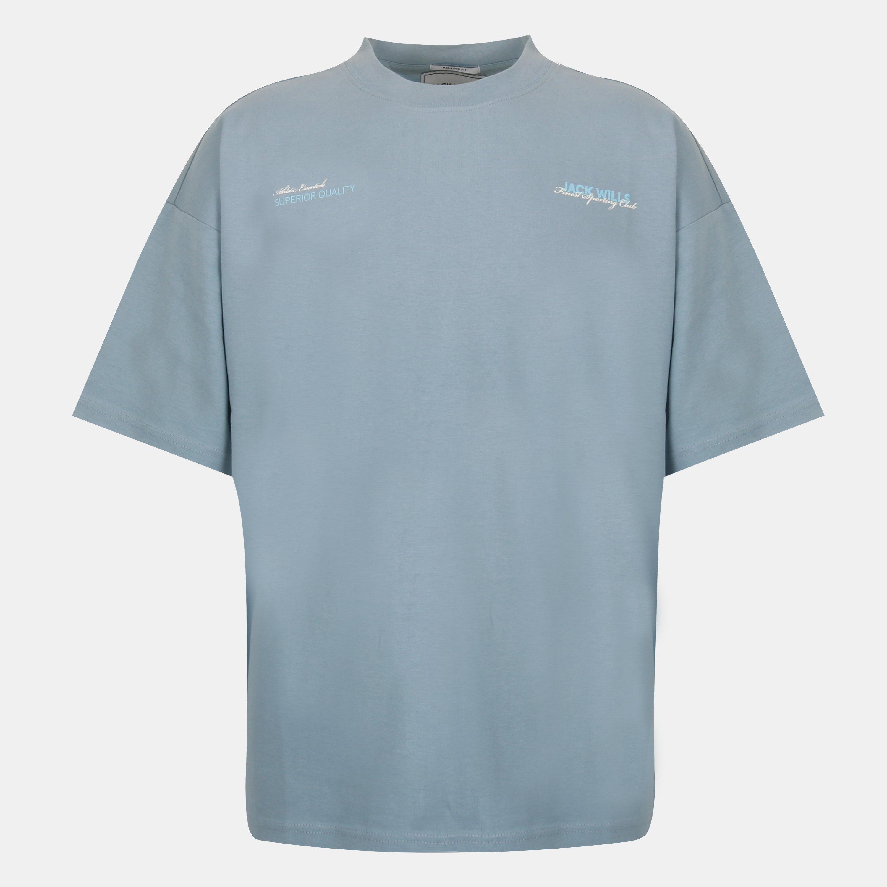 Jack Wills Men's Jw Established Regular Fit T-Shirt - Storm Cloud - L