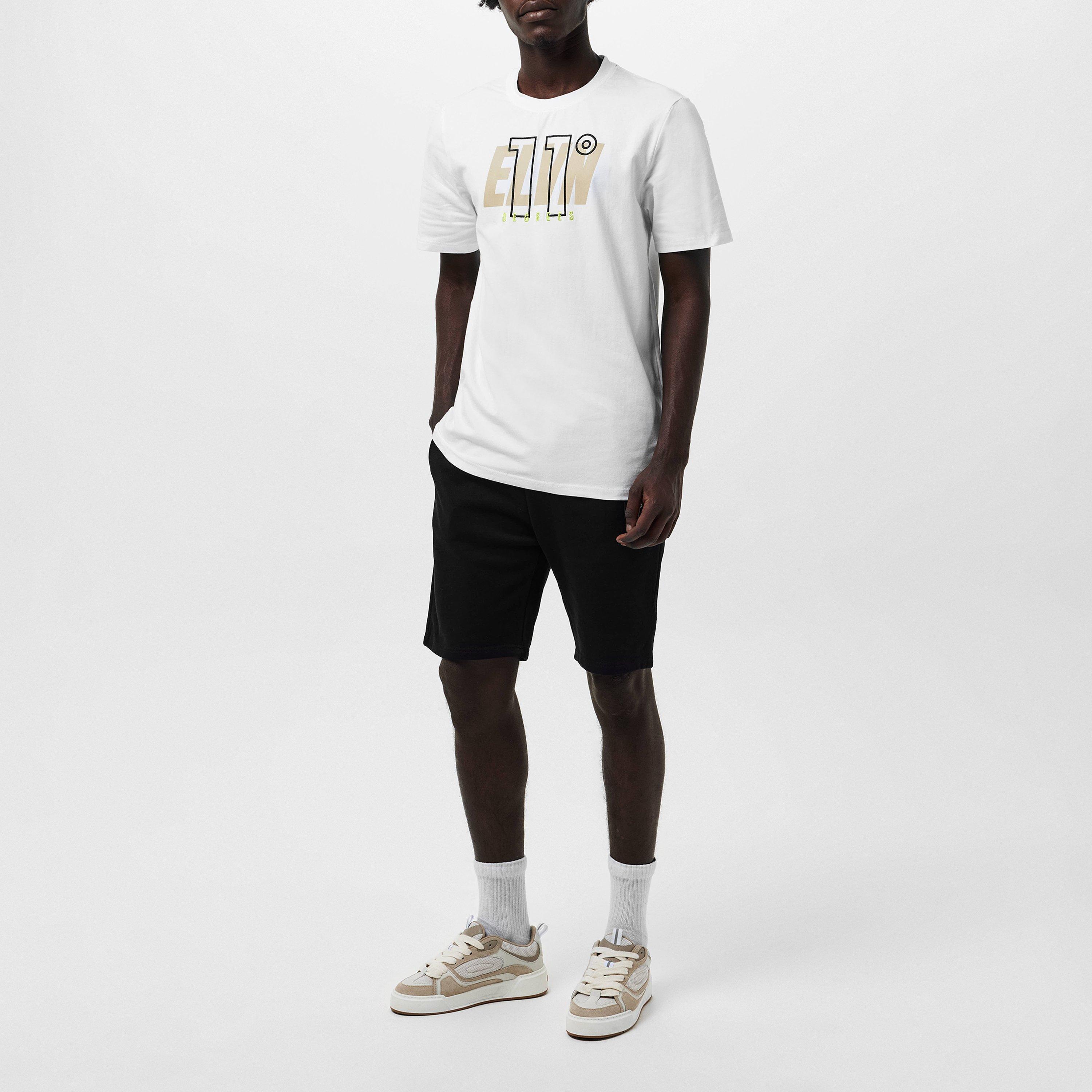 White/Stone - 11 Degrees - Mytton Graphic T-Shirt Mens - 6