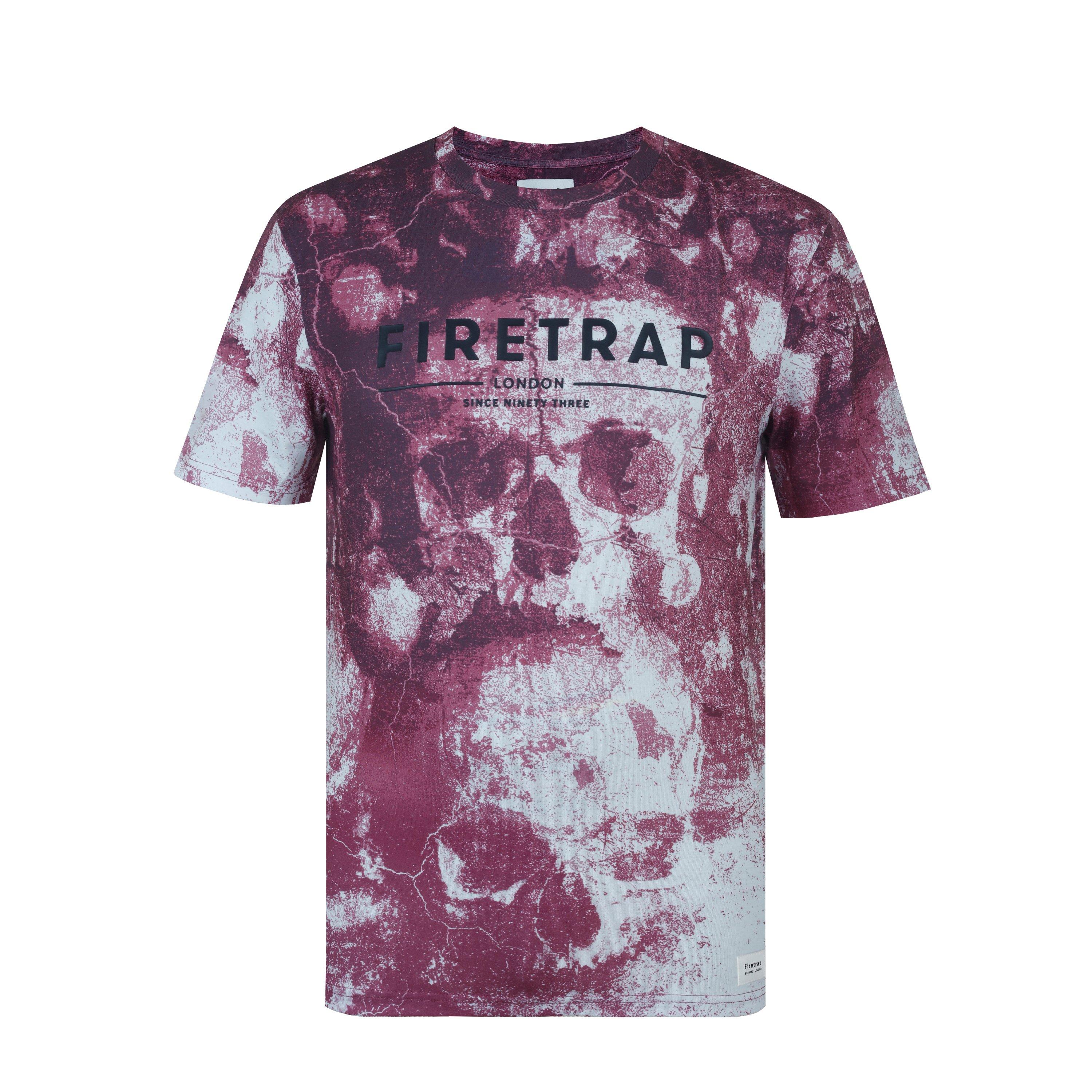 Firetrap Men's Sub T Shirt - Burgundy Skull - XL