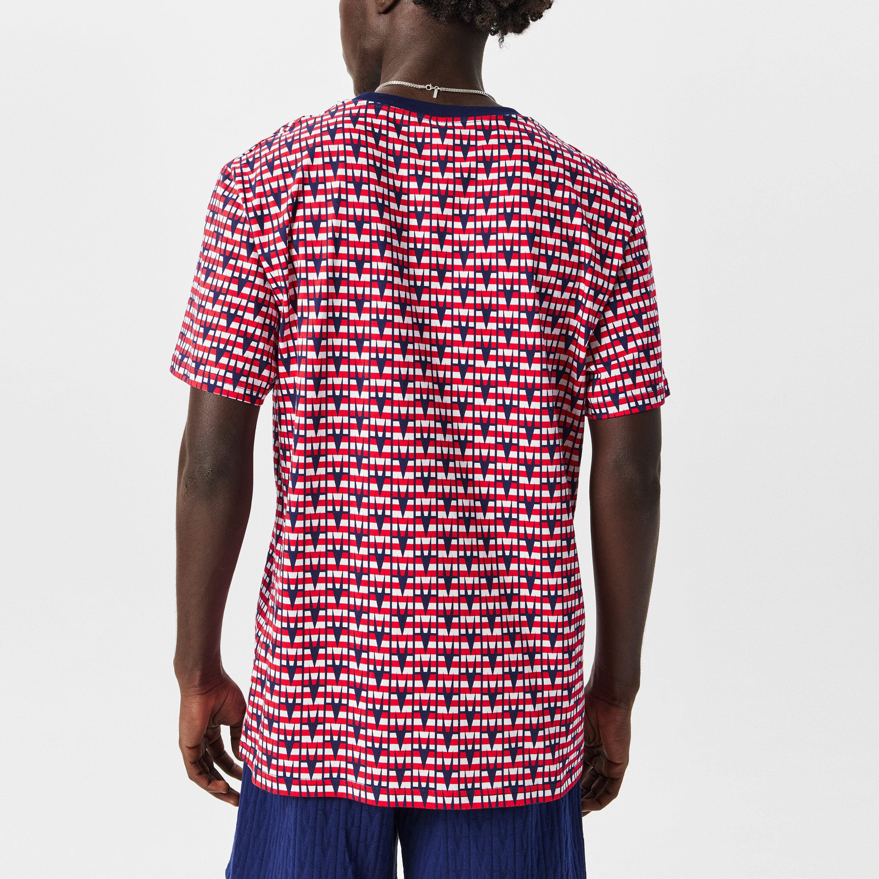 Multi Blue - Moschino - Men's U Monogram Regular Fit T-Shirt - 4