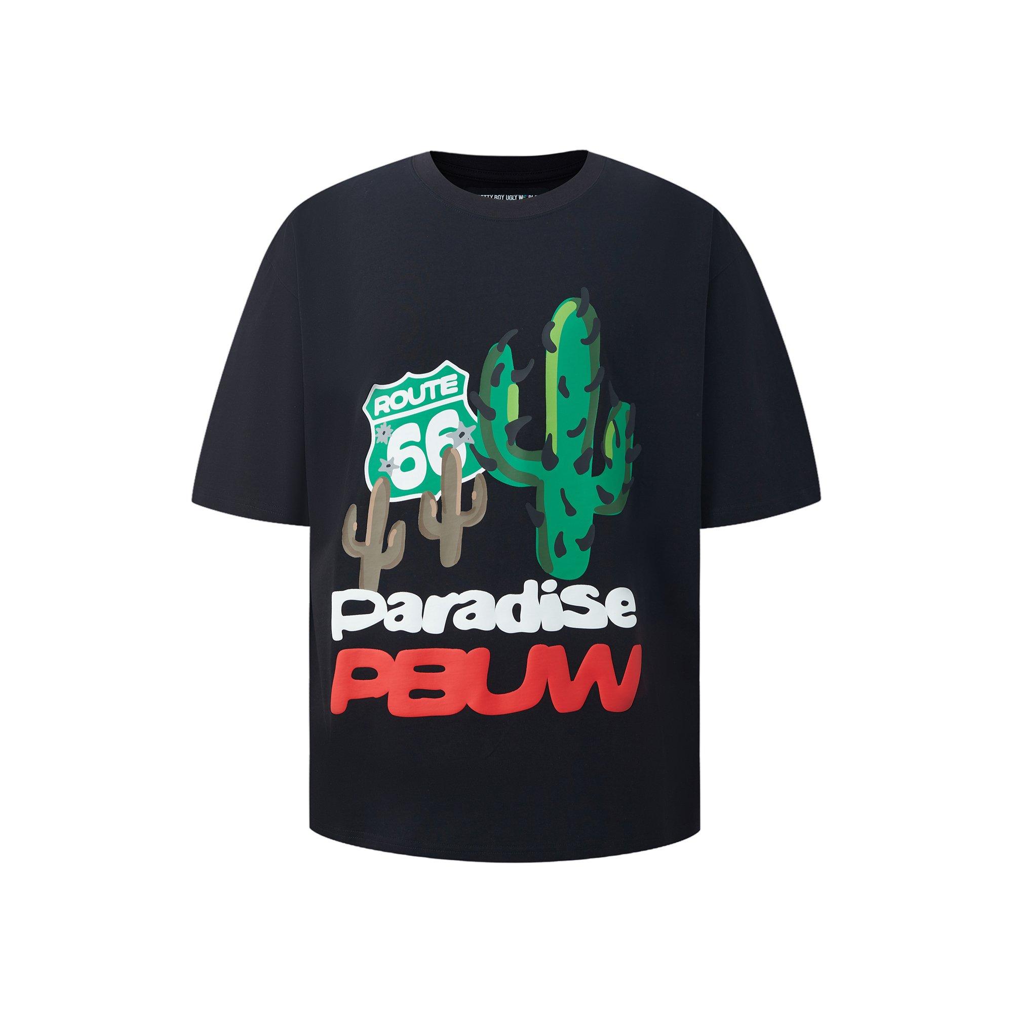 Black - Pretty Boy Ugly World - The Pretty Boy Ugly World Cotton Short Sleeve Crew Neck Oversized Fit T-Shirt Mens - 1