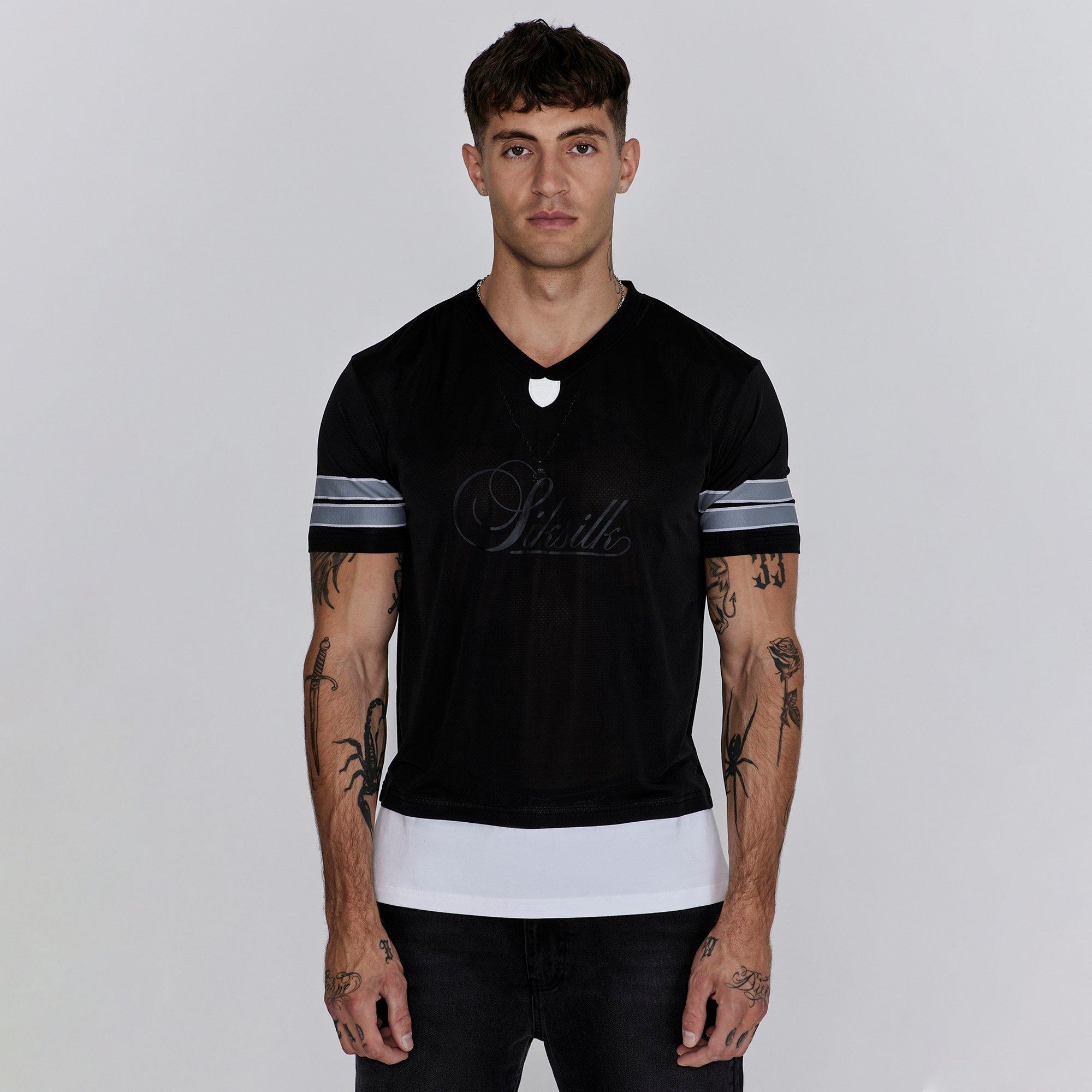 Siksilk Men's Slim Fit Sports T-Shirt - Black - X Large