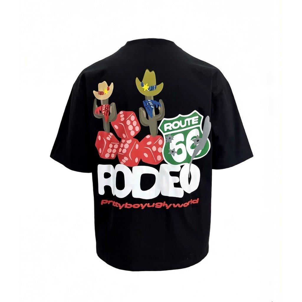 Black - Pretty Boy Ugly World - The Pretty Boy Ugly World Cotton Crew Neck Oversized Fit T-Shirt Mens - 3