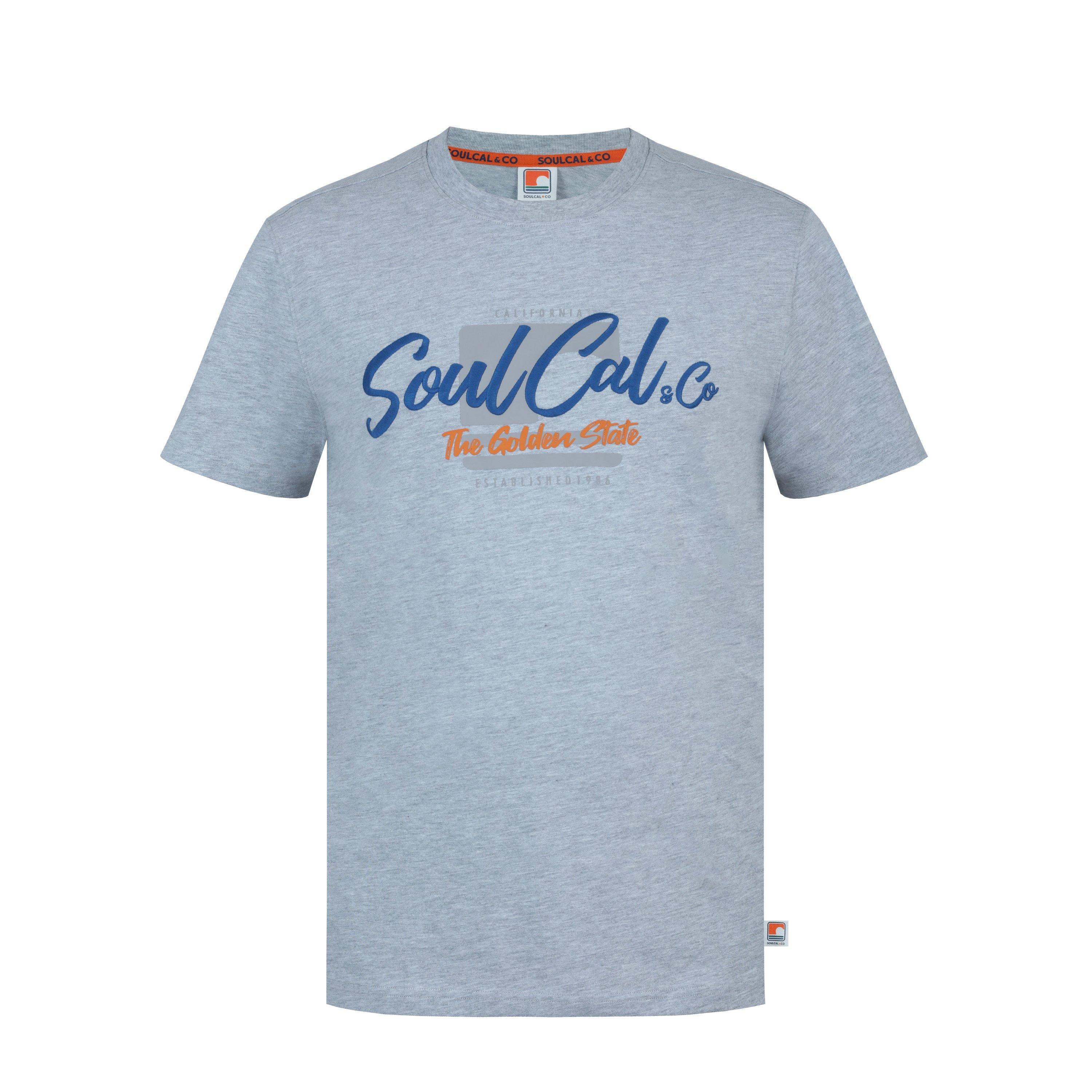 Grey Marl Llogo - SoulCal - Graphic Print T-Shirt Men’s - 1