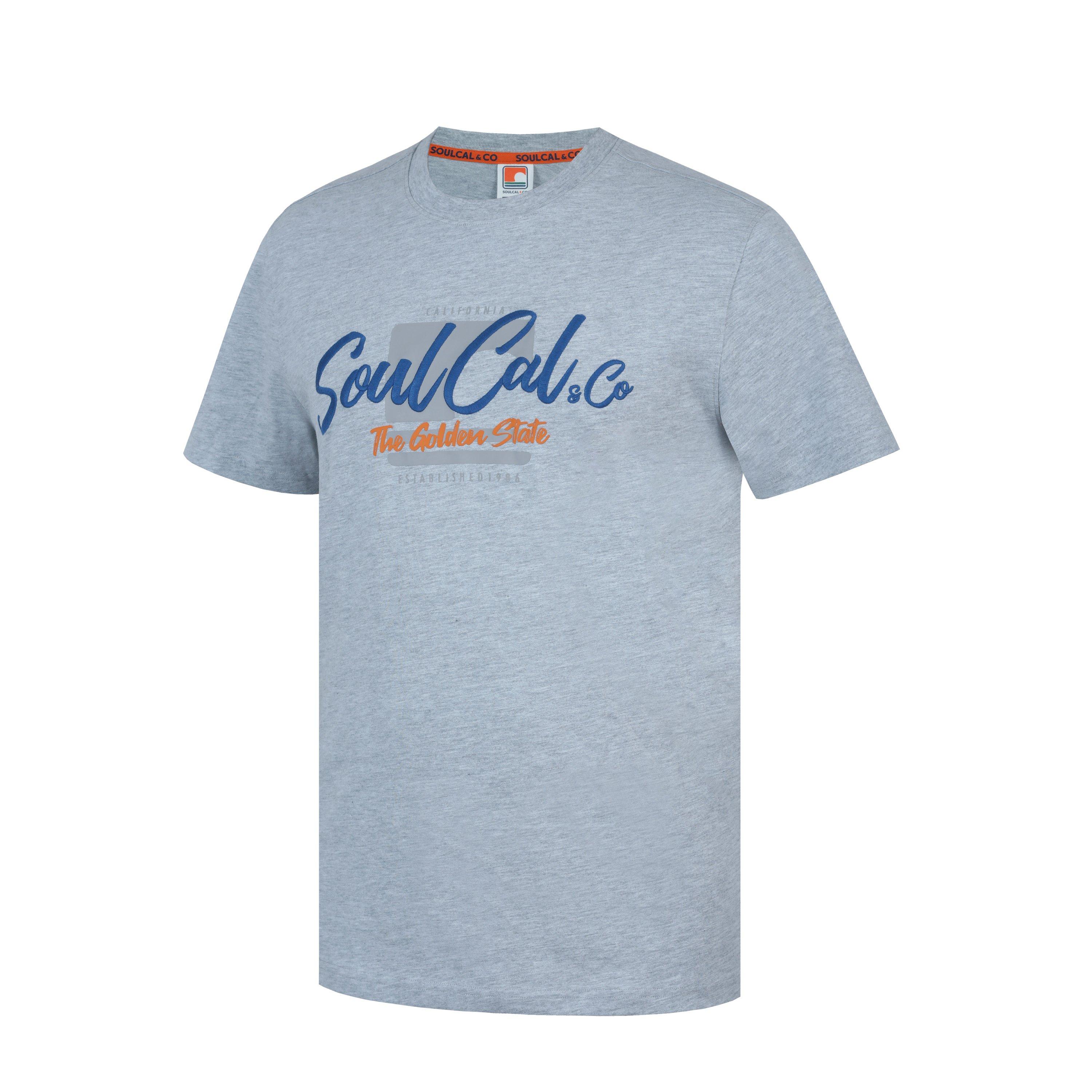 Grey Marl Llogo - SoulCal - Graphic Print T-Shirt Men’s - 3