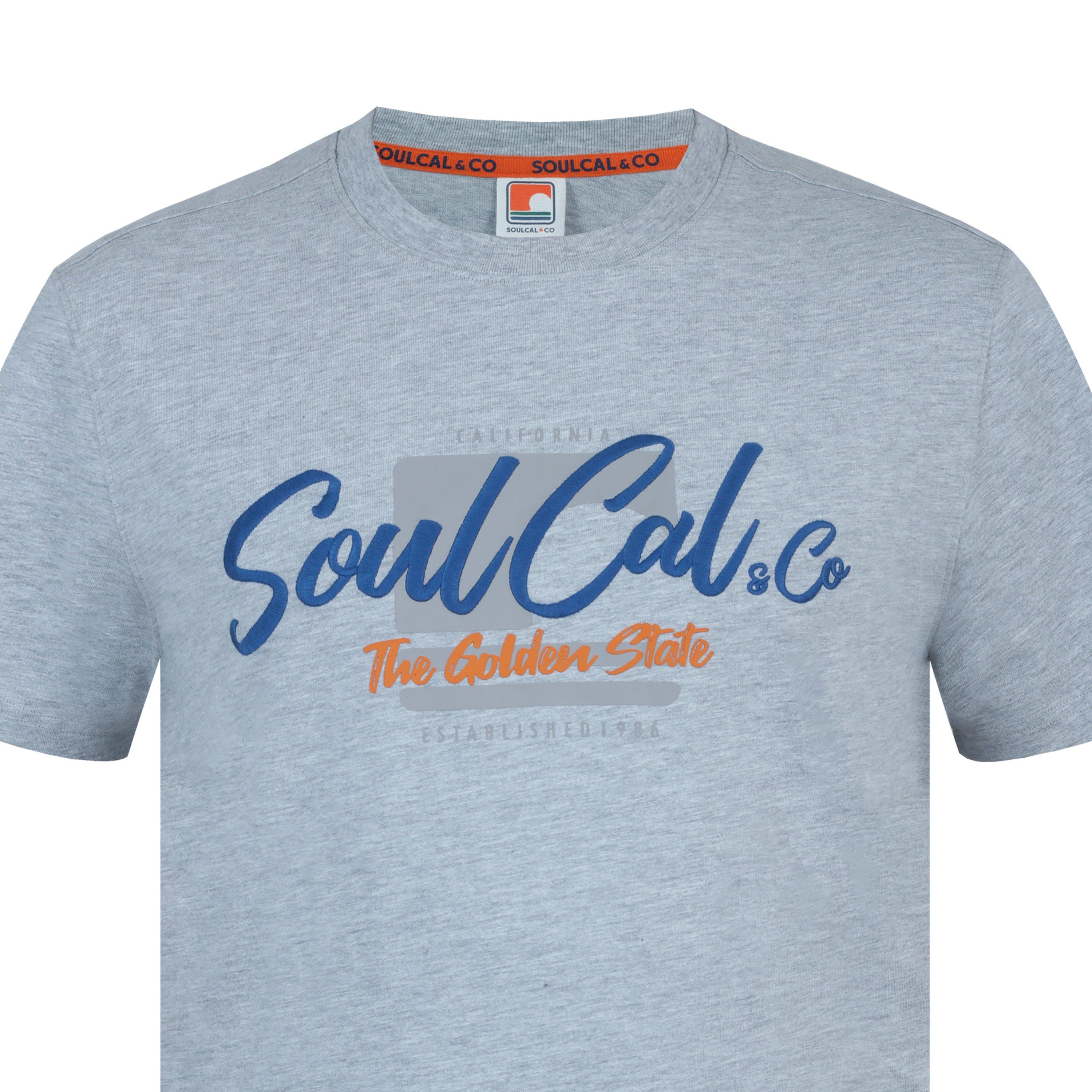 Grey Marl Llogo - SoulCal - Graphic Print T-Shirt Men’s - 4