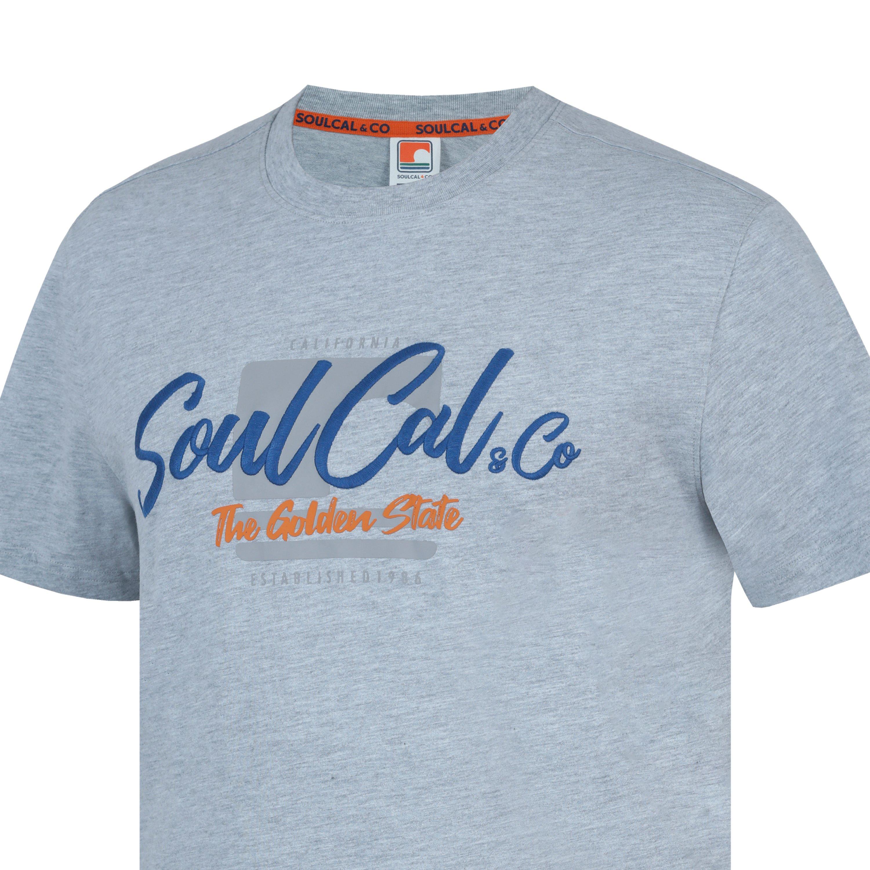 Grey Marl Llogo - SoulCal - Graphic Print T-Shirt Men’s - 5