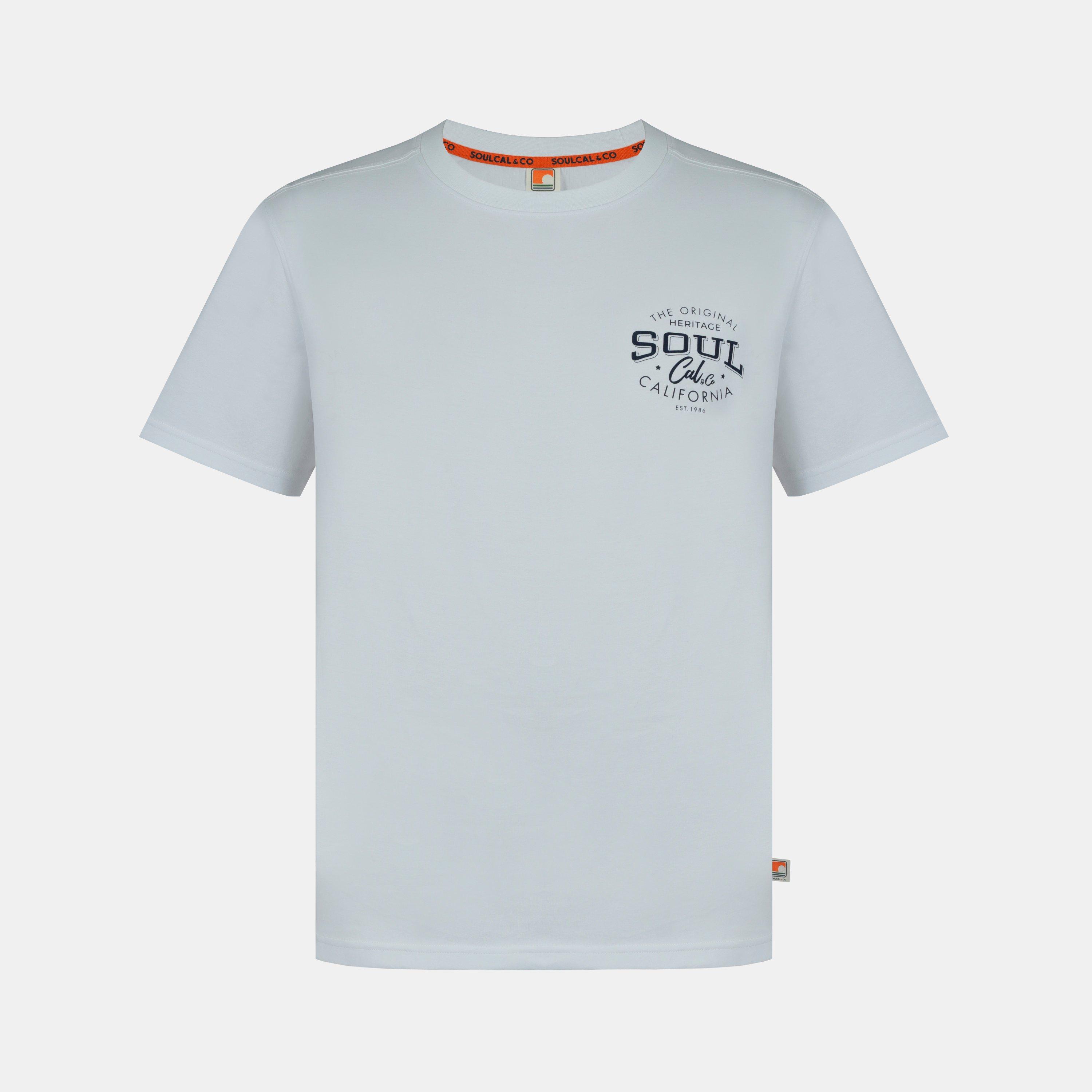 Soulcal Men's Graphic Print T-Shirt ’S - White Heritage - 3XL