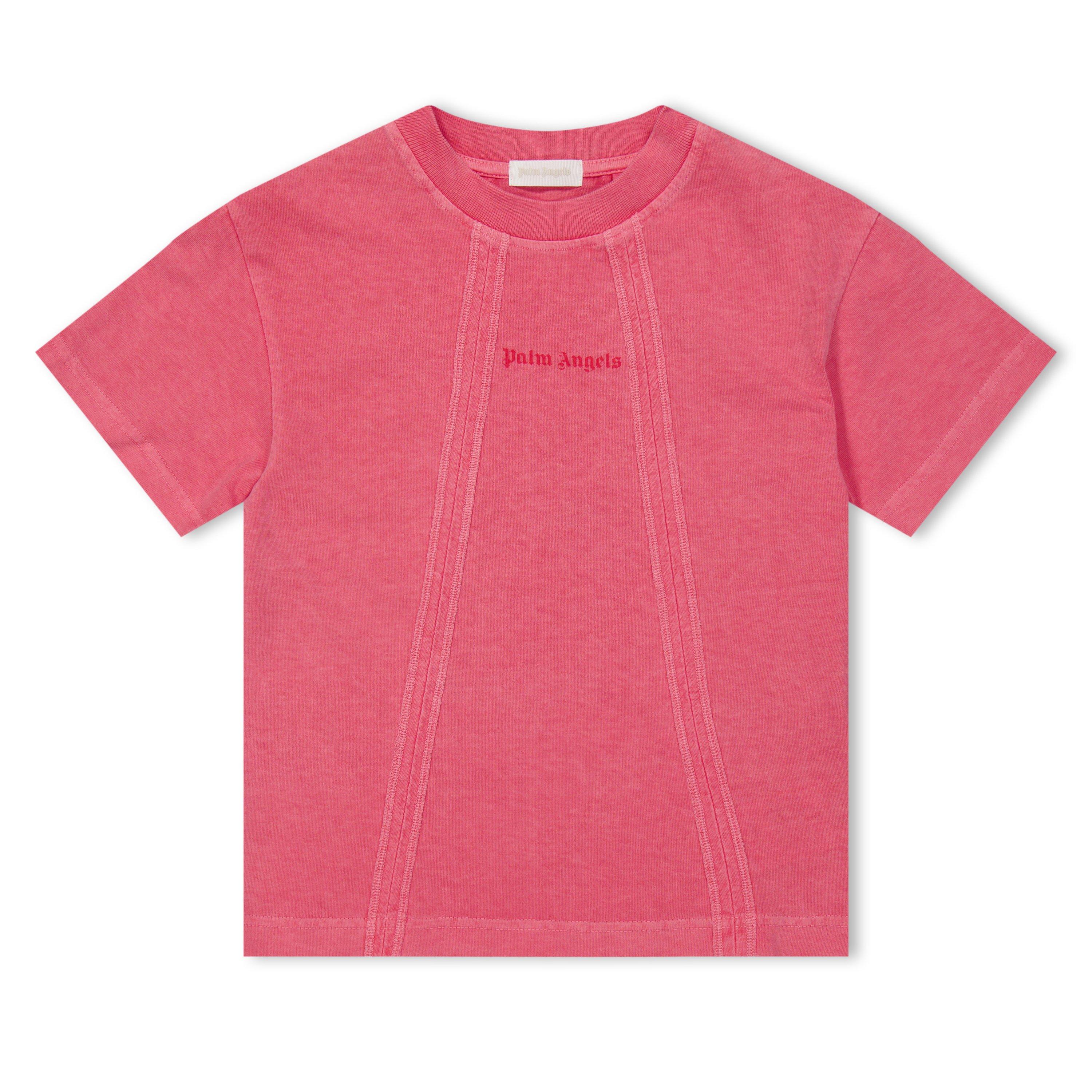 Pink 2929 - Palm Angels - Kids' Faded Logo Crew-Neck T-Shirt - 1