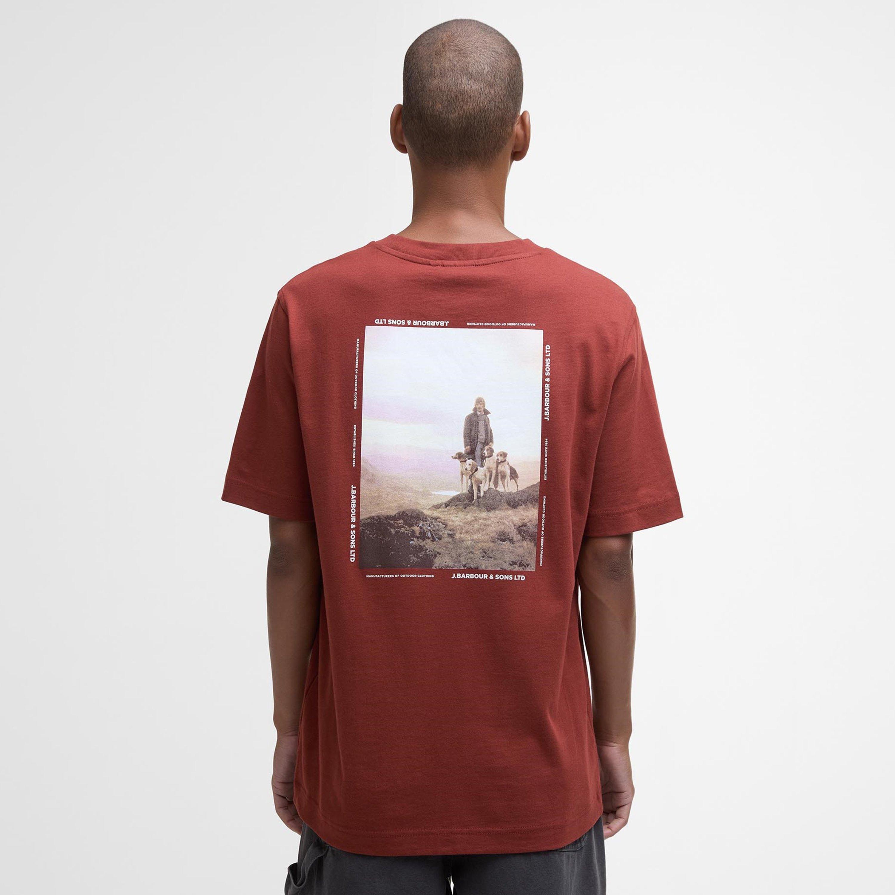 Fired Brck RE72 - Barbour - Mens Parkend Graphic T-Shirt - 3