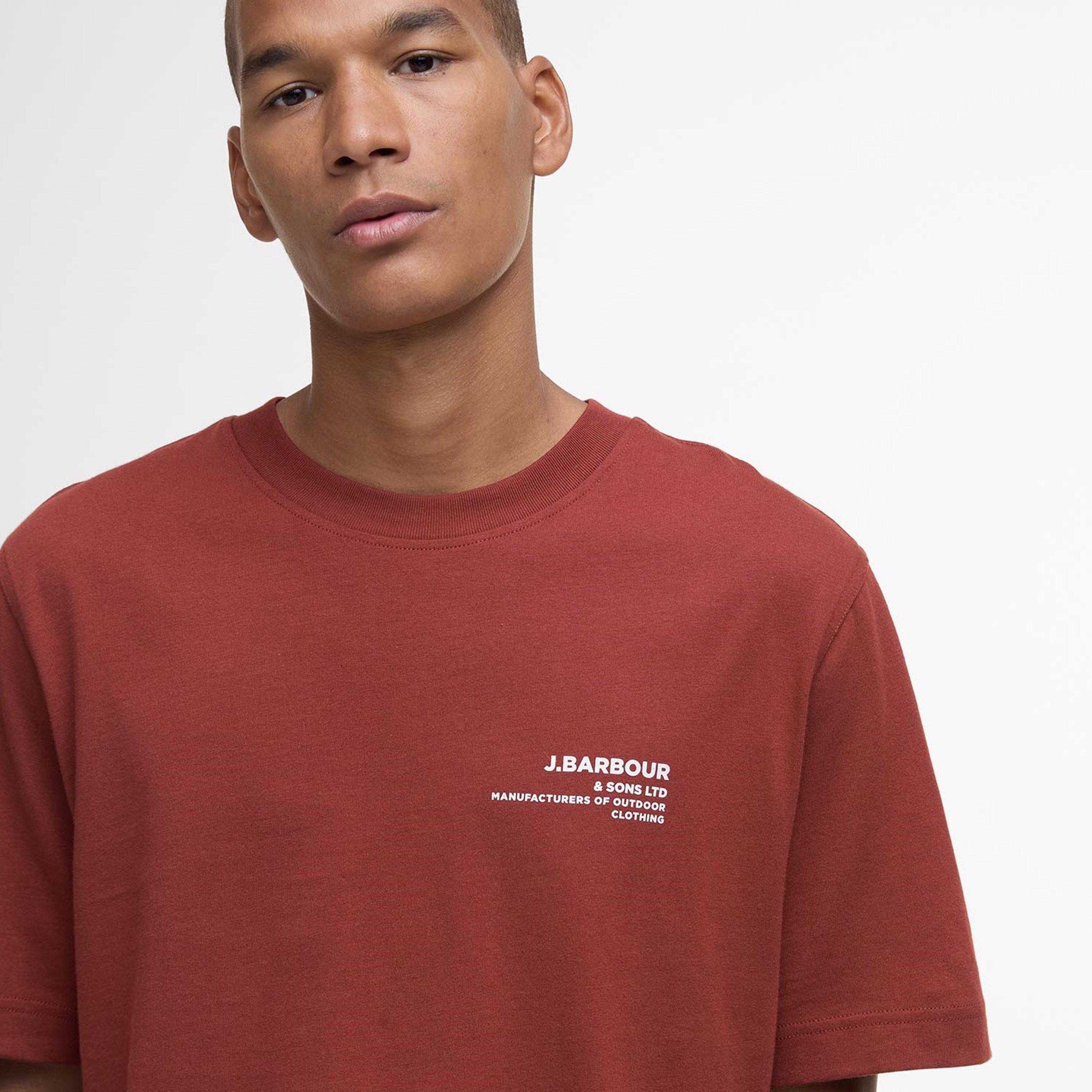 Fired Brck RE72 - Barbour - Mens Parkend Graphic T-Shirt - 4
