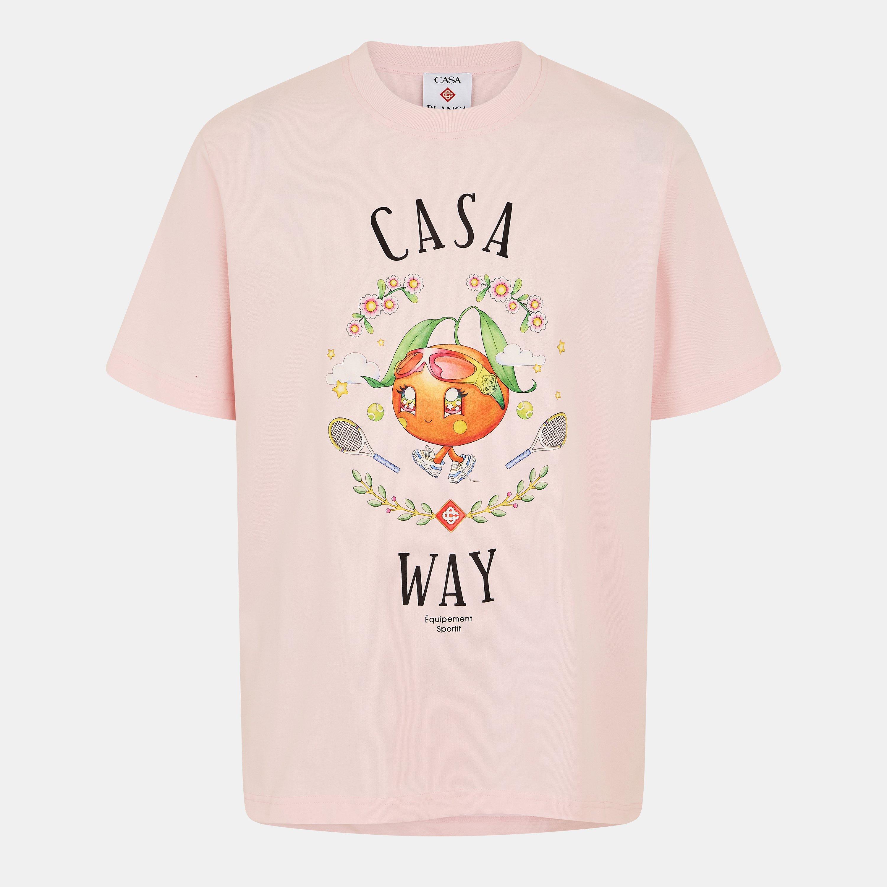 Casablanca Men's Way T-Shirt - Pale Pink - Large