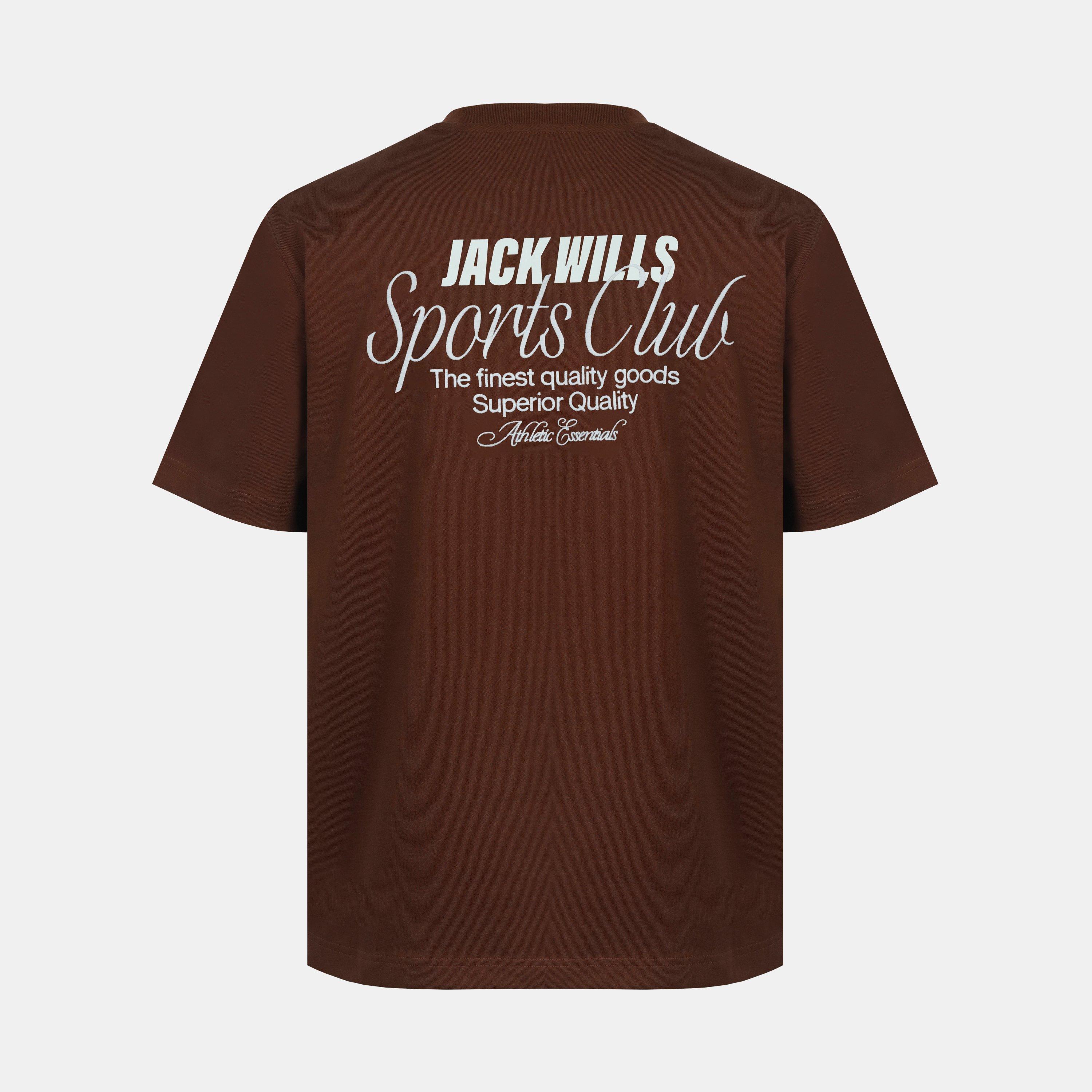 Chocolate - Jack Wills - Men's Script Mix Cotton Short Sleeve Oversized T-Shirt - 3
