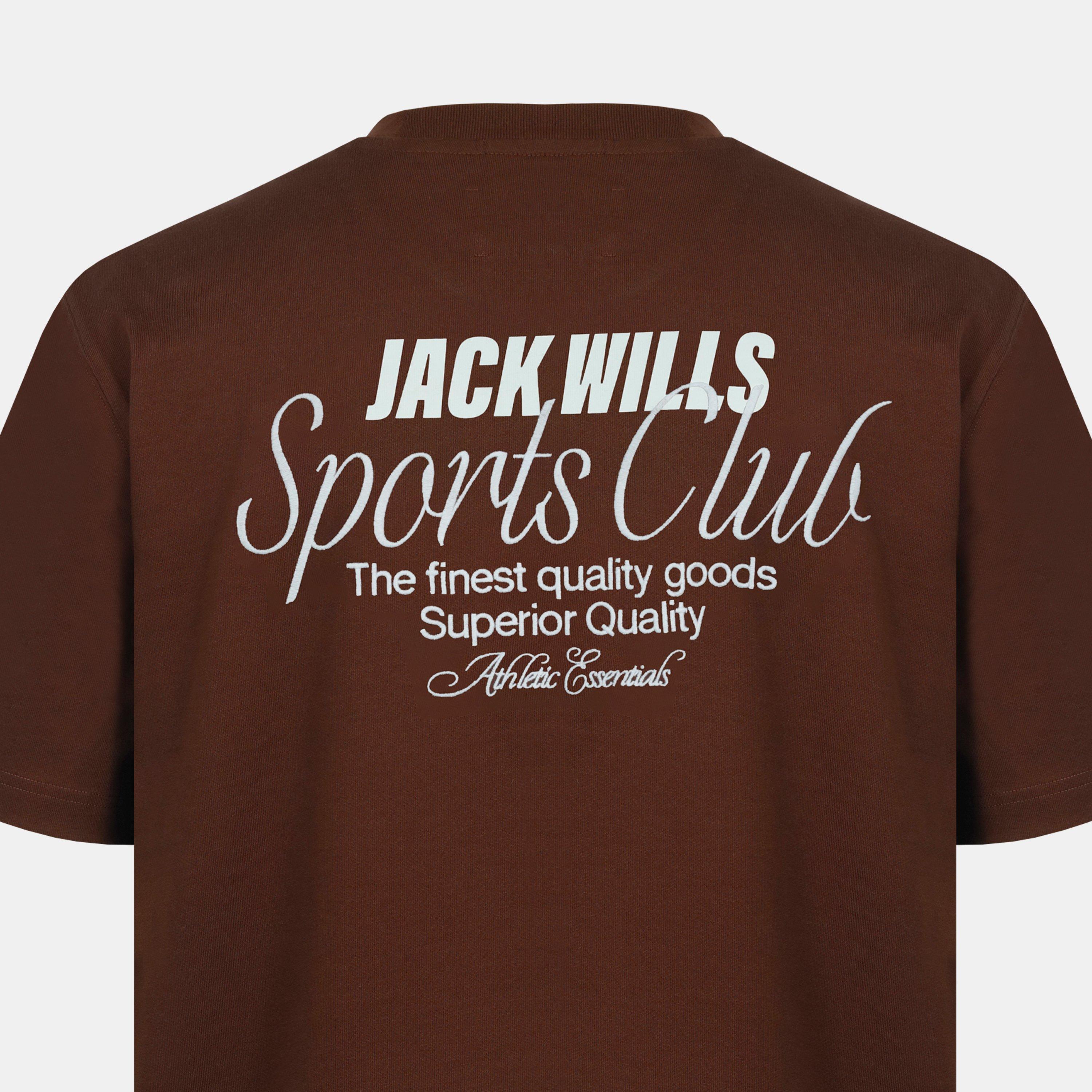 Chocolate - Jack Wills - Men's Script Mix Cotton Short Sleeve Oversized T-Shirt - 6