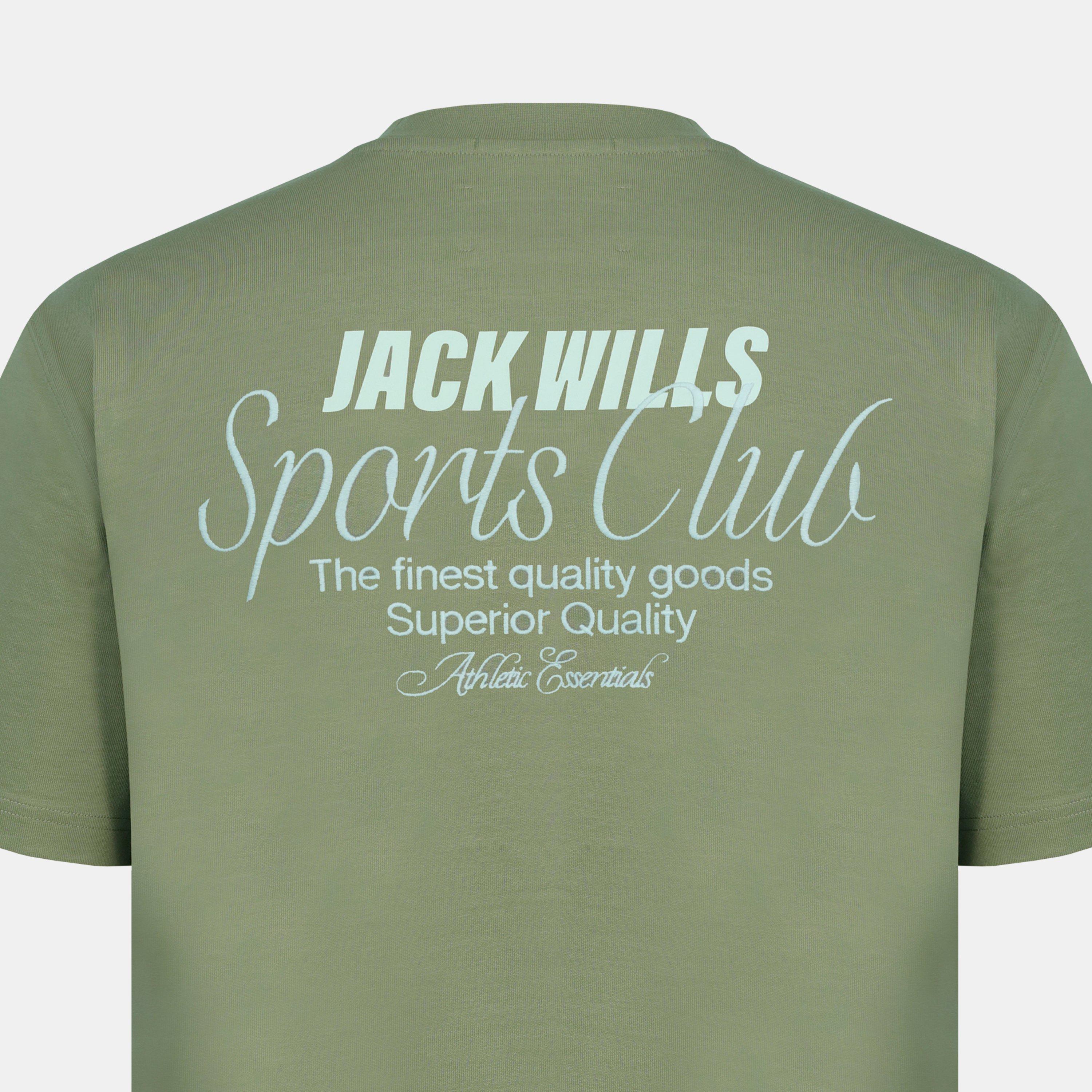 Sage Green - Jack Wills - Men's Script Mix Cotton Short Sleeve Oversized T-Shirt - 6