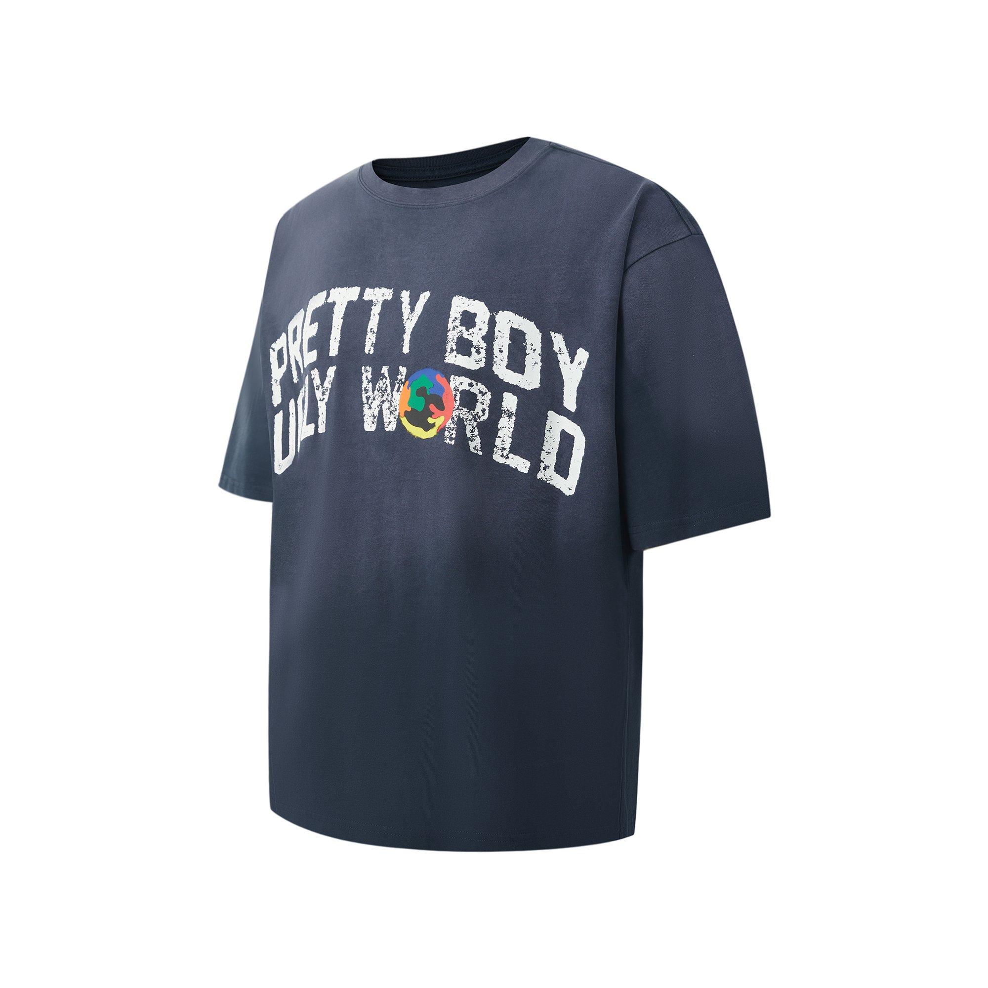 Wash Blue - Pretty Boy Ugly World - The Pretty Boy Ugly World Cotton Short Sleeve Crew Neck T-Shirt Mens - 2