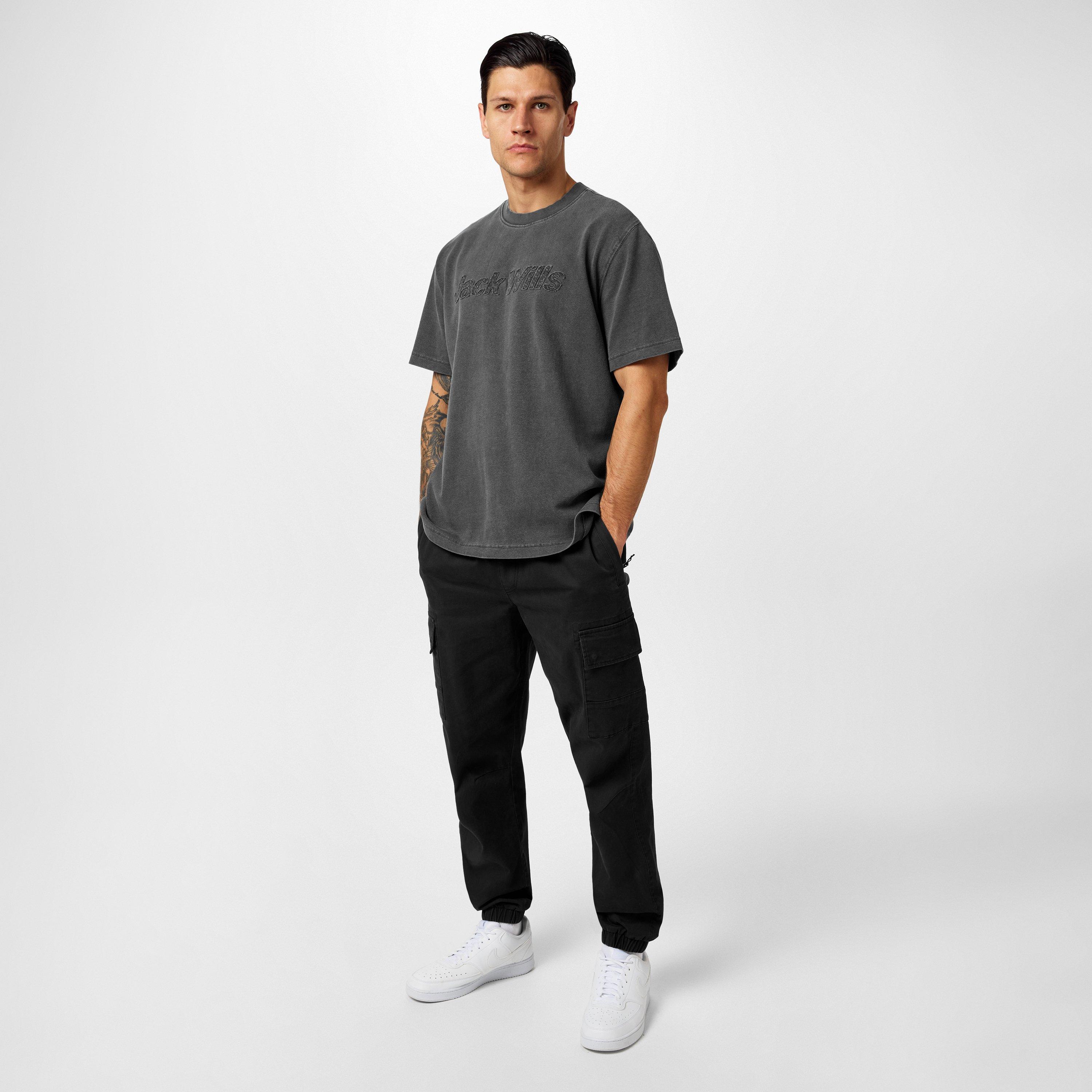 Gewassen Zwart - Jack Wills - Regular Fit Applique T-Shirt - 4