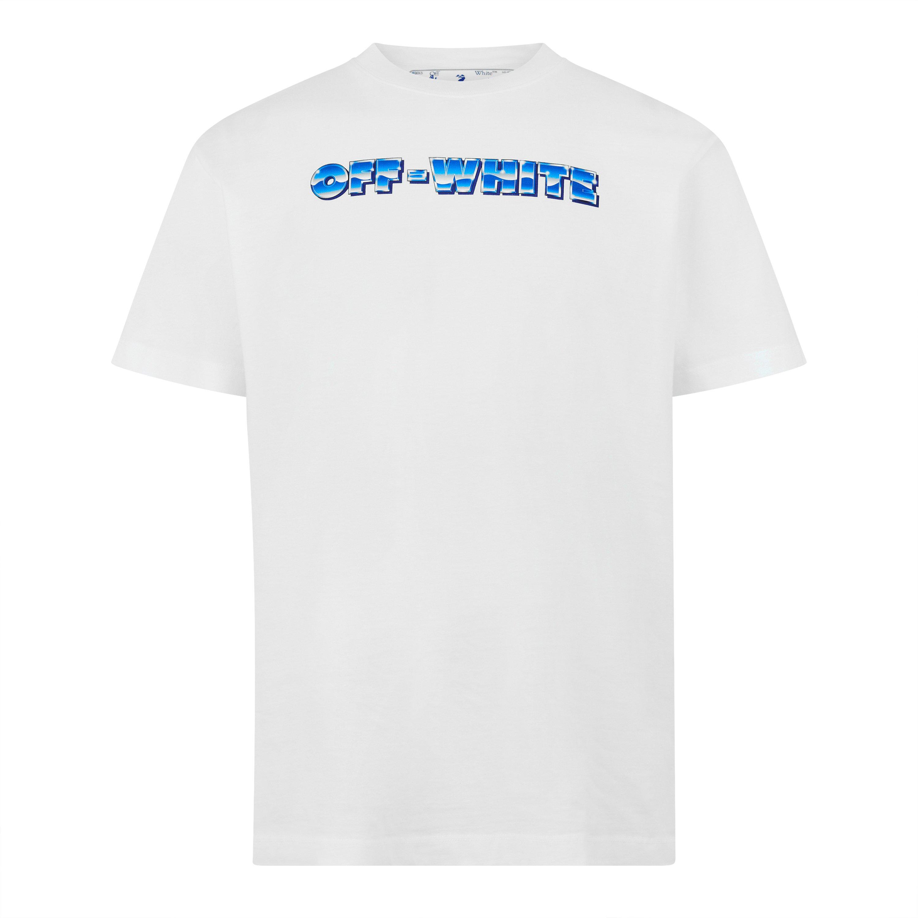 White/Blue - Off White - Men's Metal Arrow T-Shirt, Printed Logo Motif - 5