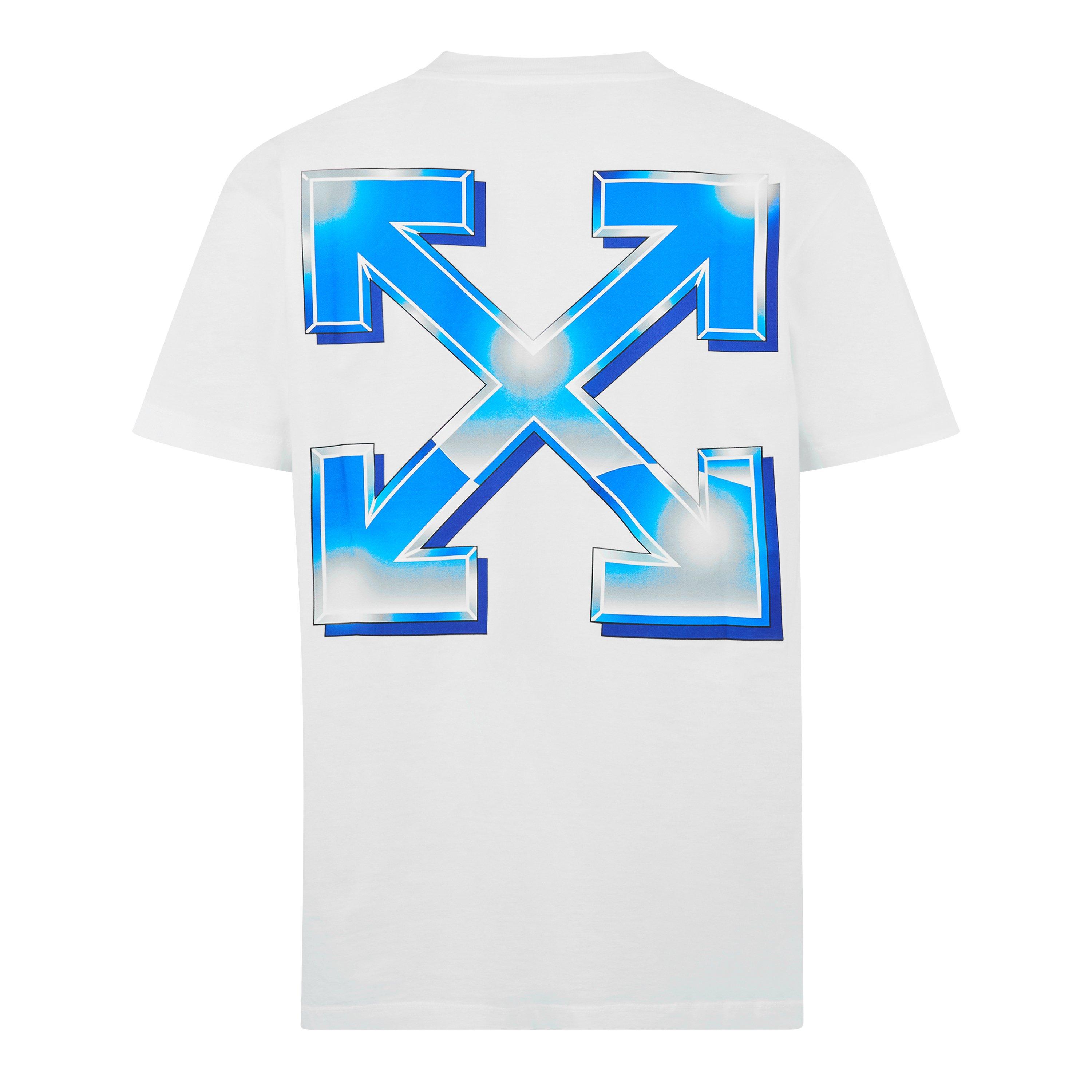 White/Blue - Off White - Men's Metal Arrow T-Shirt, Printed Logo Motif - 6