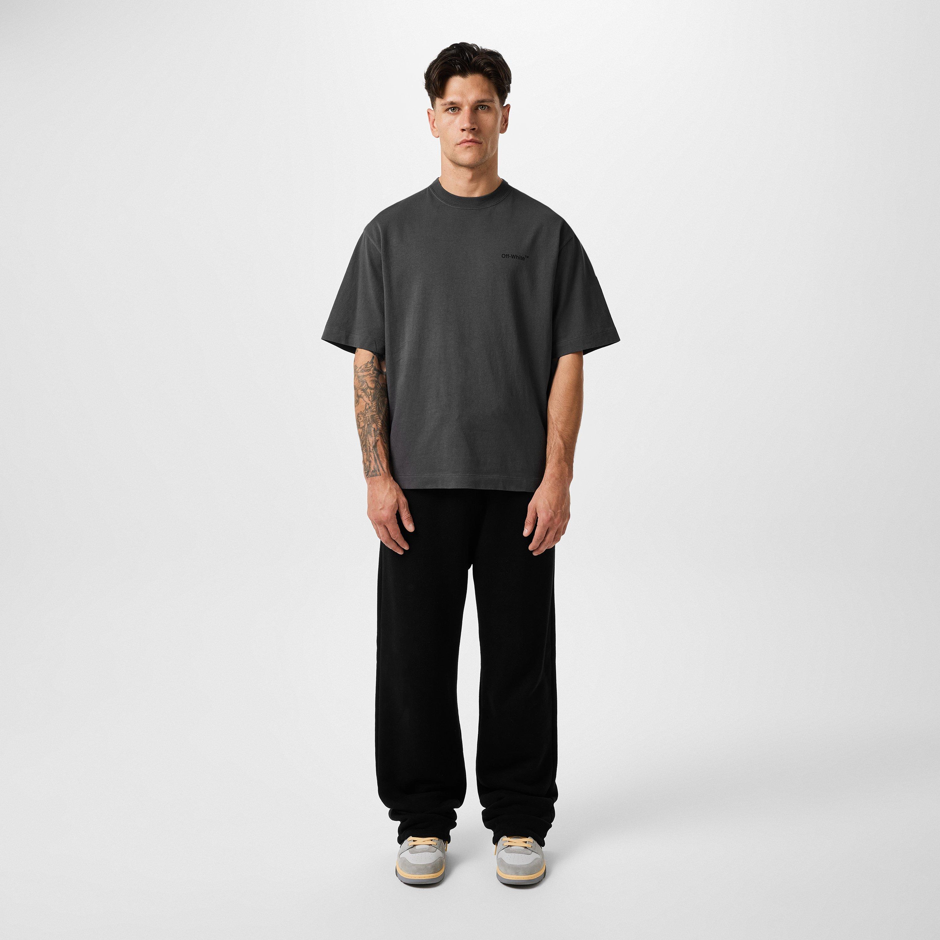 Black - Off White - Men's Skate Short-Sleeve T-Shirt, Virgil Abloh Design - 4