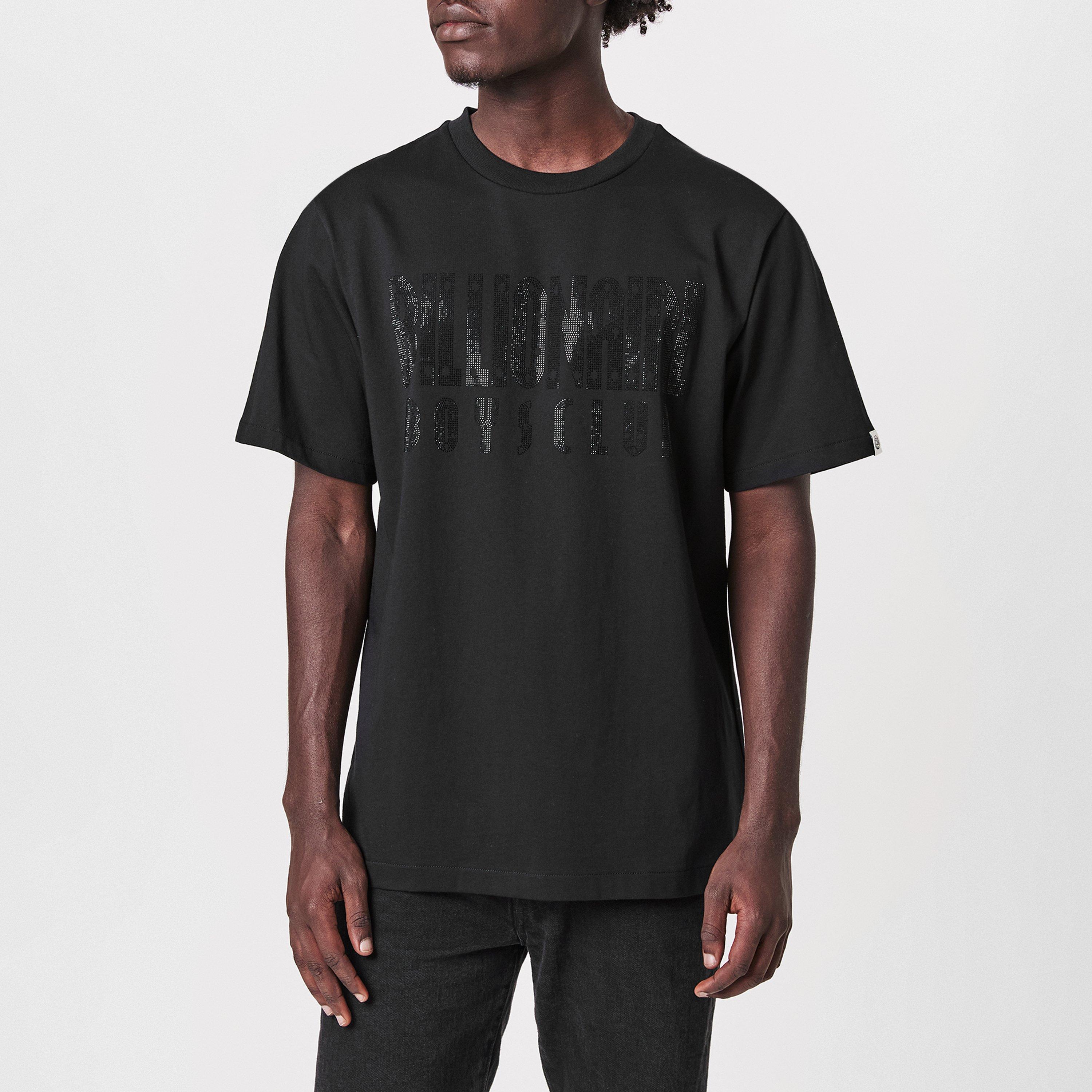 Black - Billionaire Boys Club - Men's BBC Rhinestone Regular Fit T-Shirt - 3