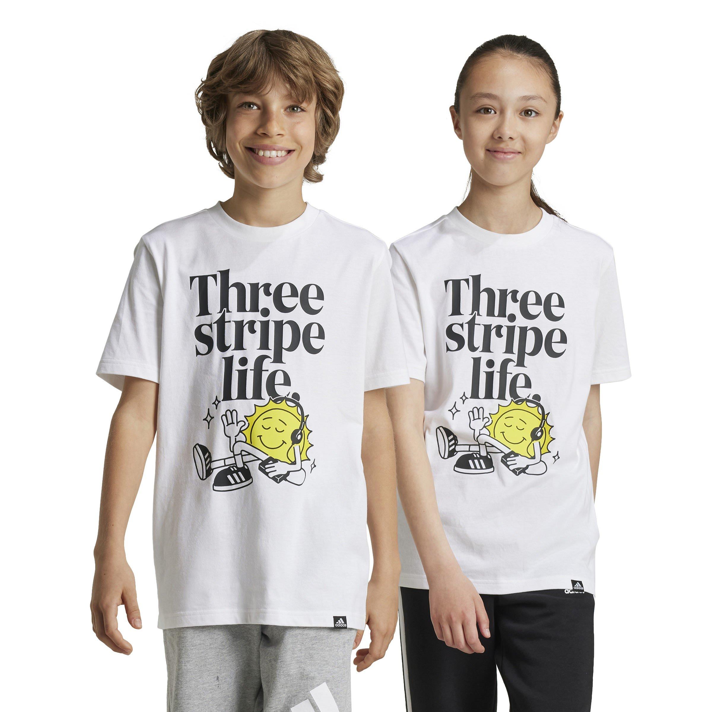 White - adidas - Kids' Positivity Table Graphic Regular Fit T-Shirt - 5