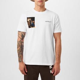 Off White Men's Lute-Print T-Shirt, Caravaggio Artwork