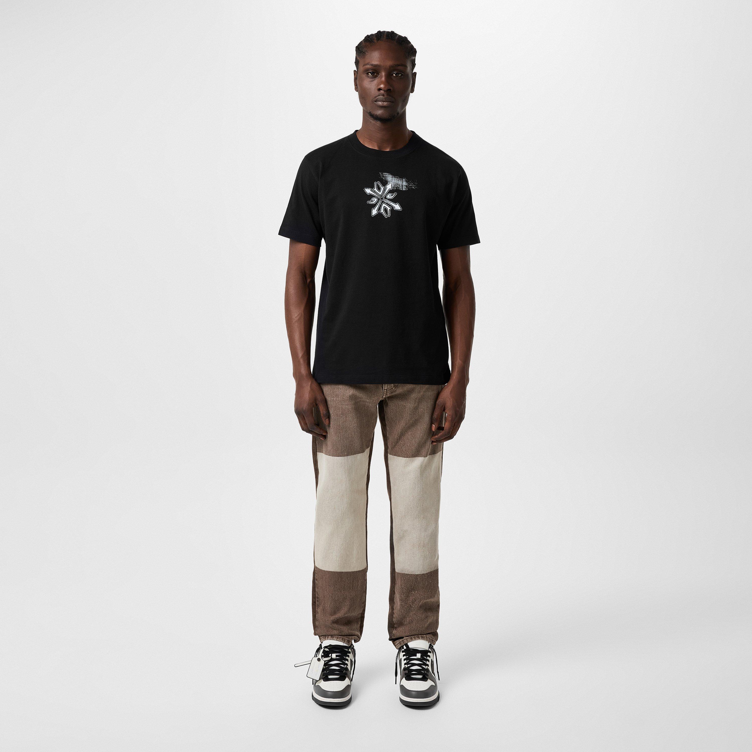Black/White - Off White - Men's Slim S/S Graphic T-Shirt - 5