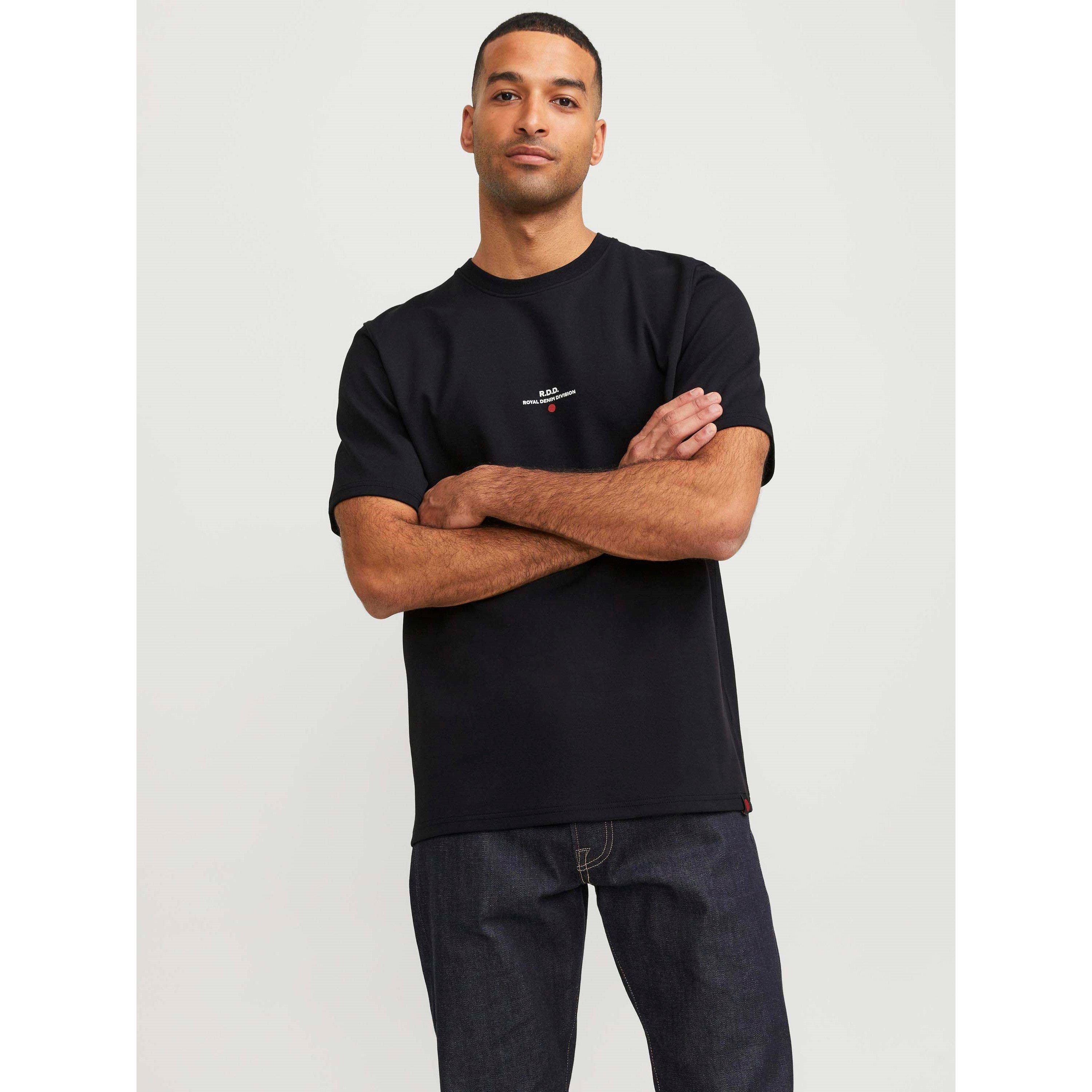 Negro - Jack and Jones - Men's RDD Tee Short Sleeve Crew Neck T-Shirt - 2