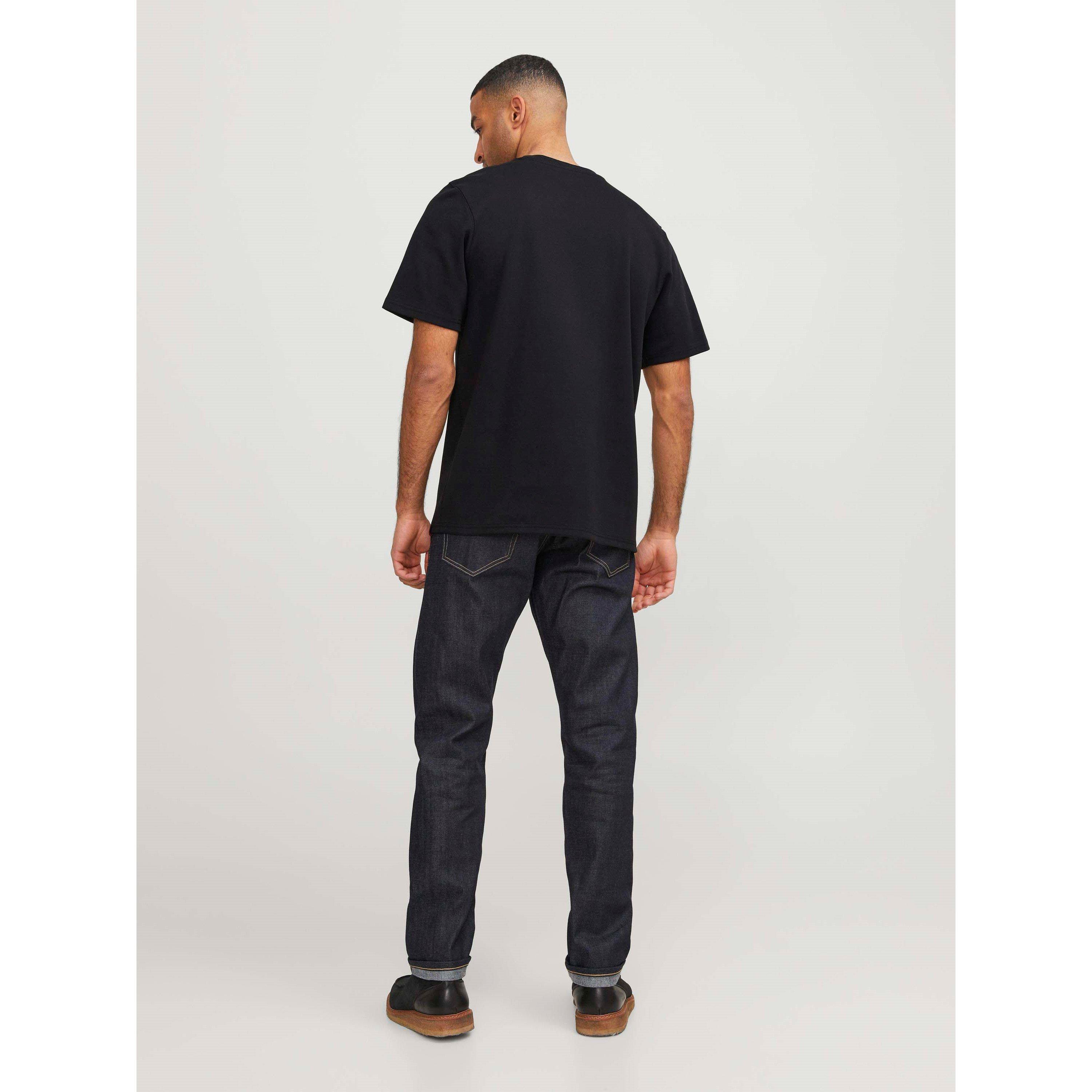 Negro - Jack and Jones - Men's RDD Tee Short Sleeve Crew Neck T-Shirt - 3