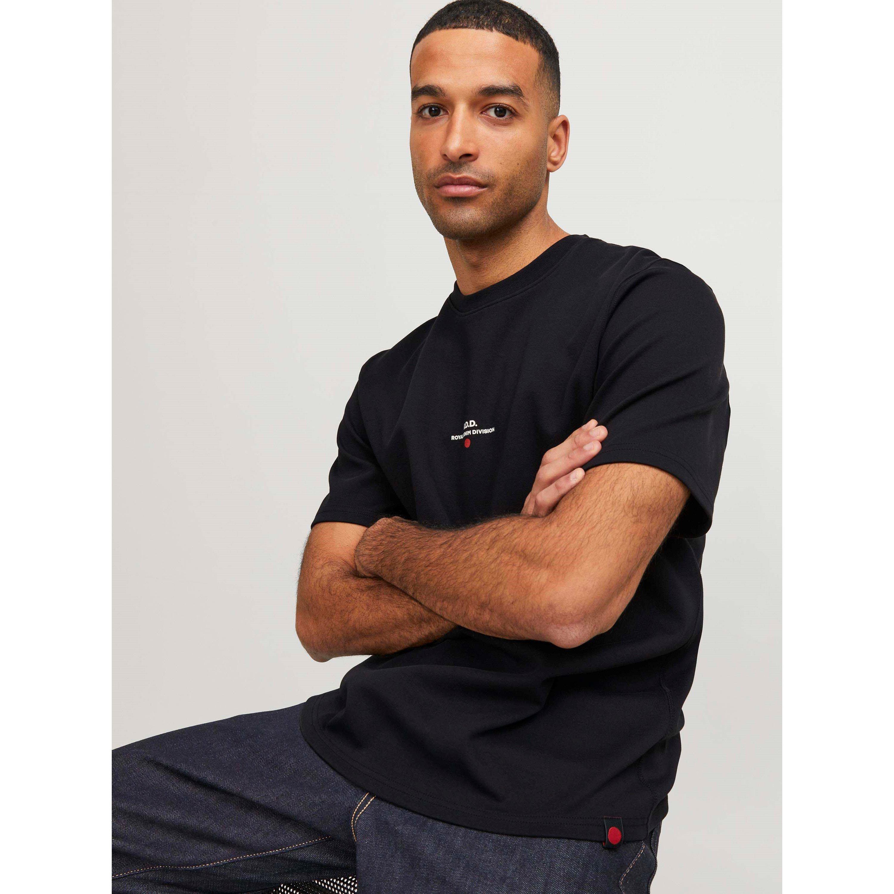 Negro - Jack and Jones - Men's RDD Tee Short Sleeve Crew Neck T-Shirt - 6