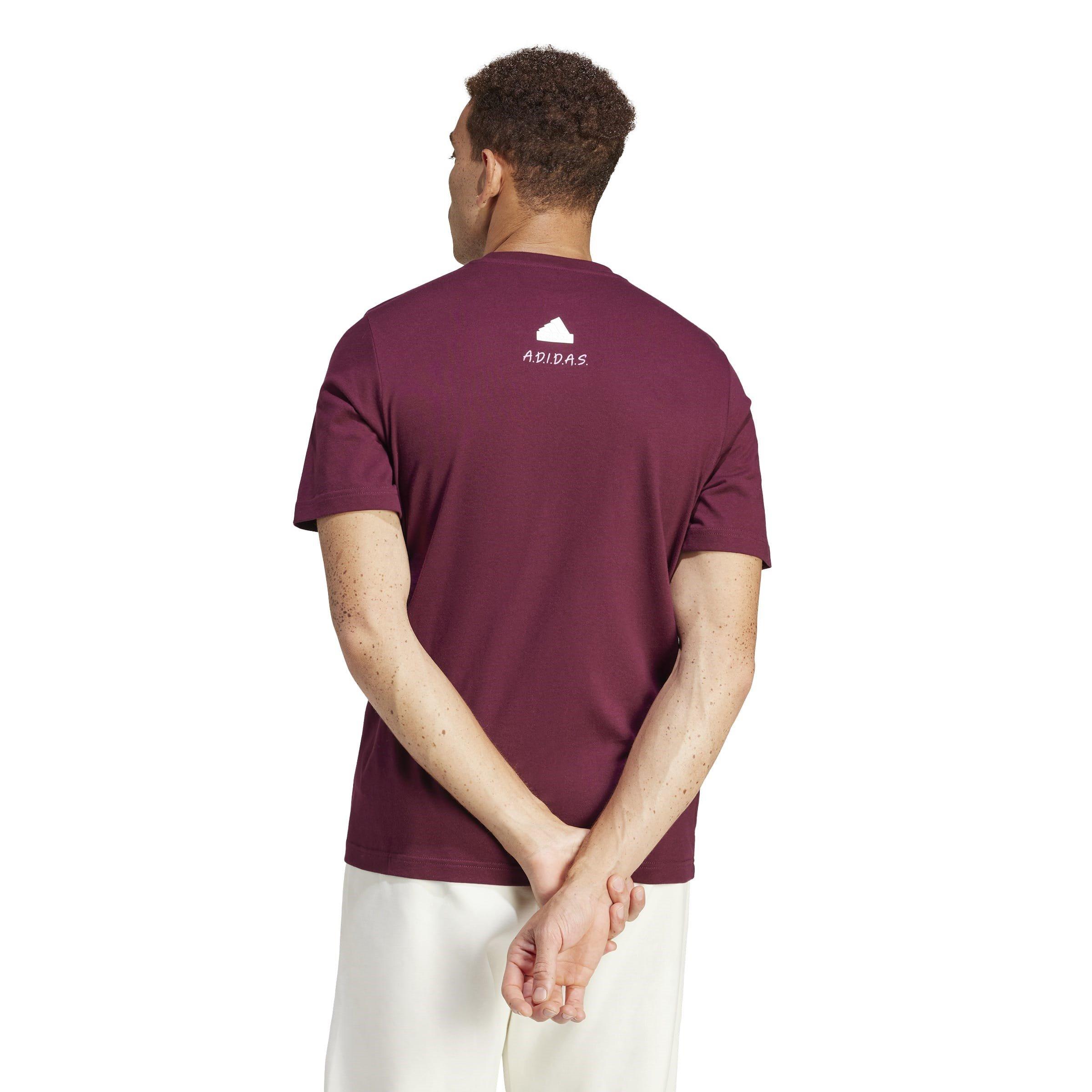 Burgundy - adidas - Regular Fit T-Shirt - 3