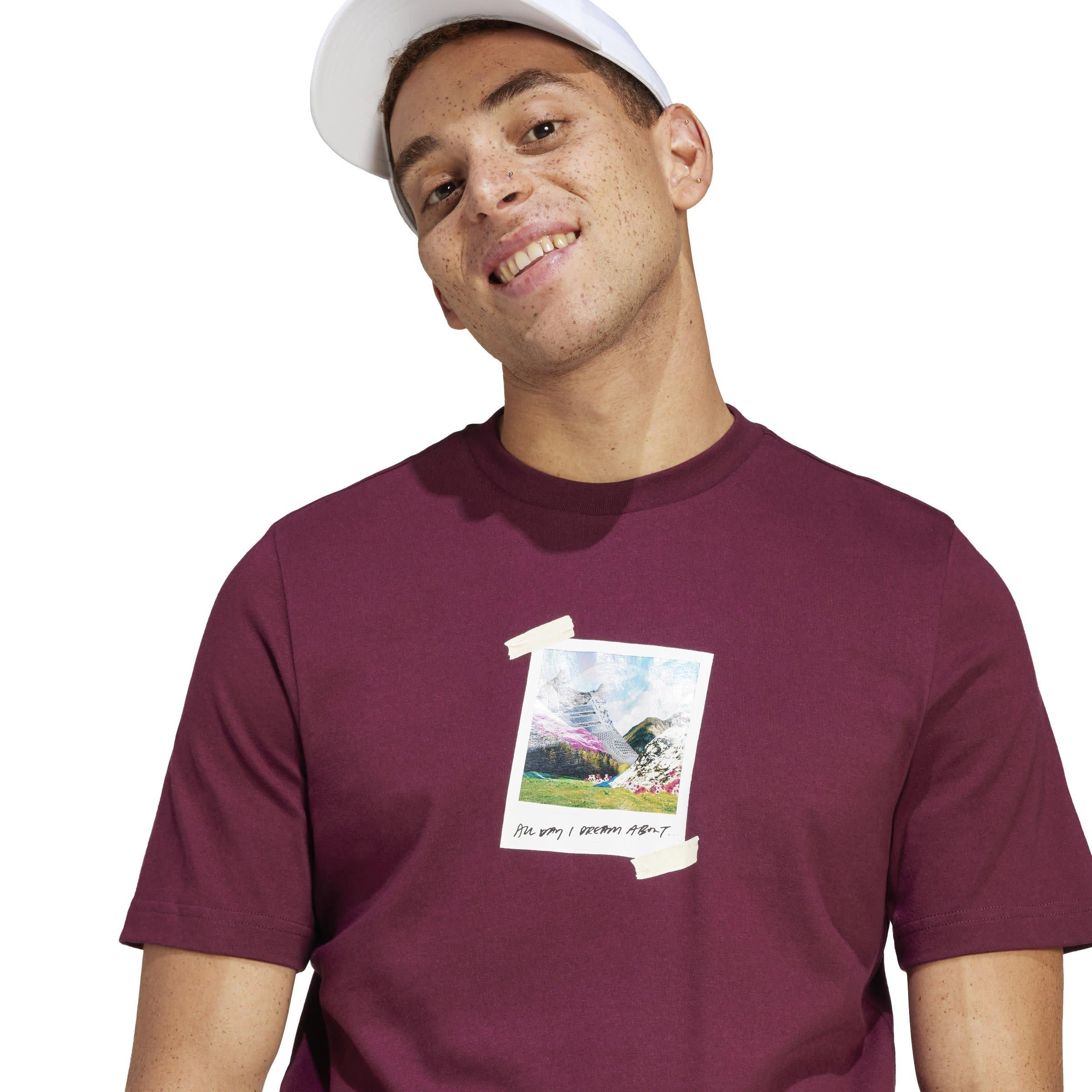 Burgundy - adidas - Regular Fit T-Shirt - 5