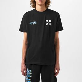 Off White Men's Liquid T-Shirt with Printed Logo Motif
