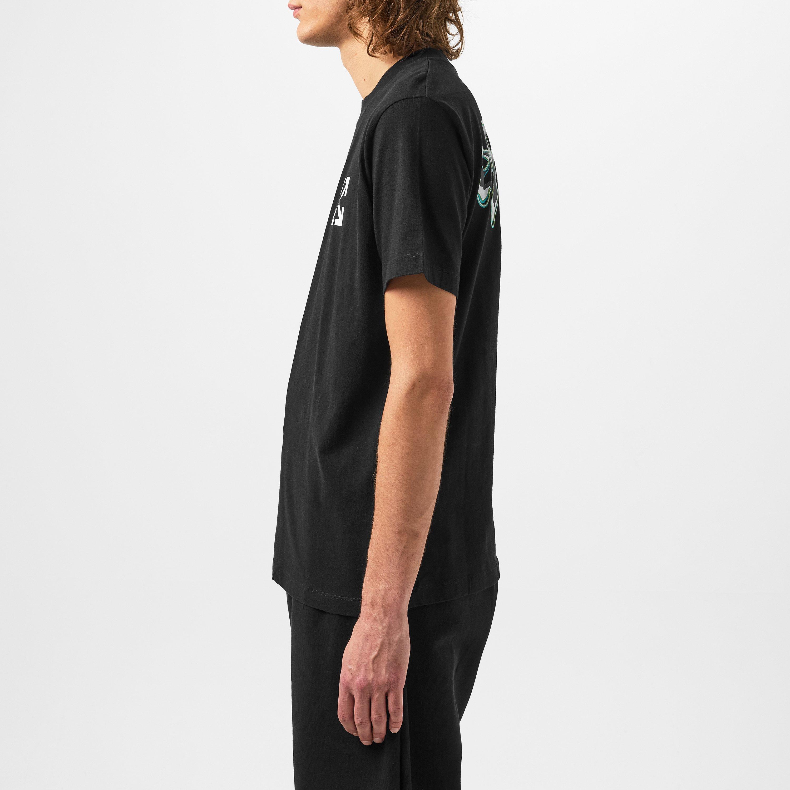 Schwarz/Weiß - Off White - Men's Liquid T-Shirt with Printed Logo Motif - 2