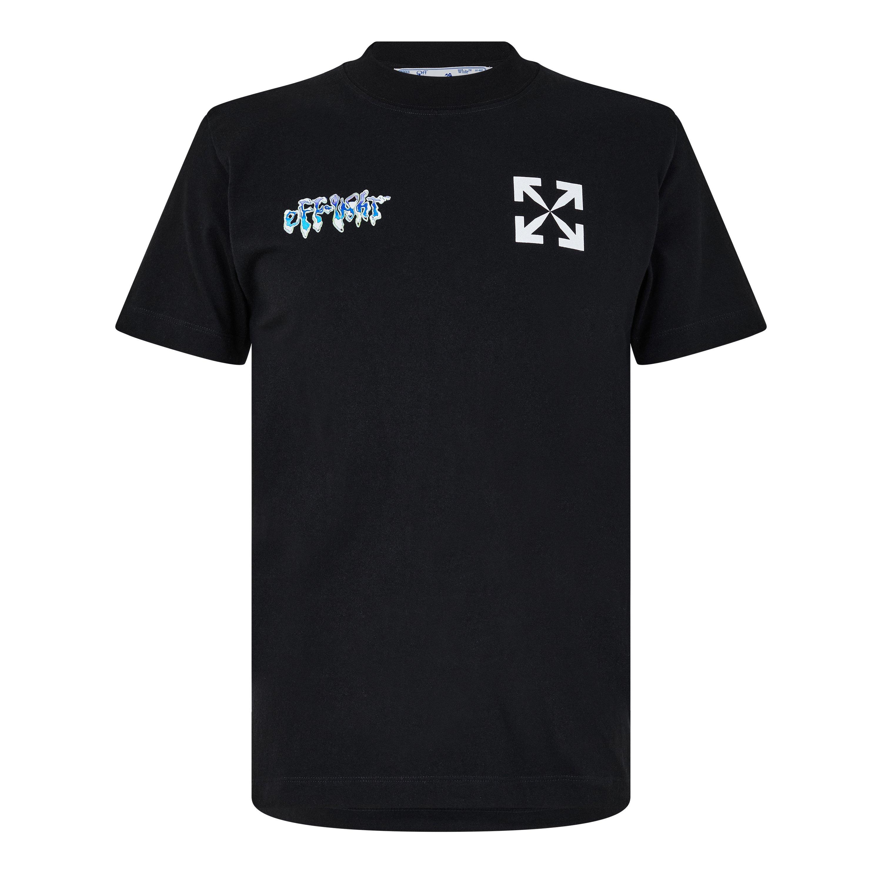Schwarz/Weiß - Off White - Men's Liquid T-Shirt with Printed Logo Motif - 5